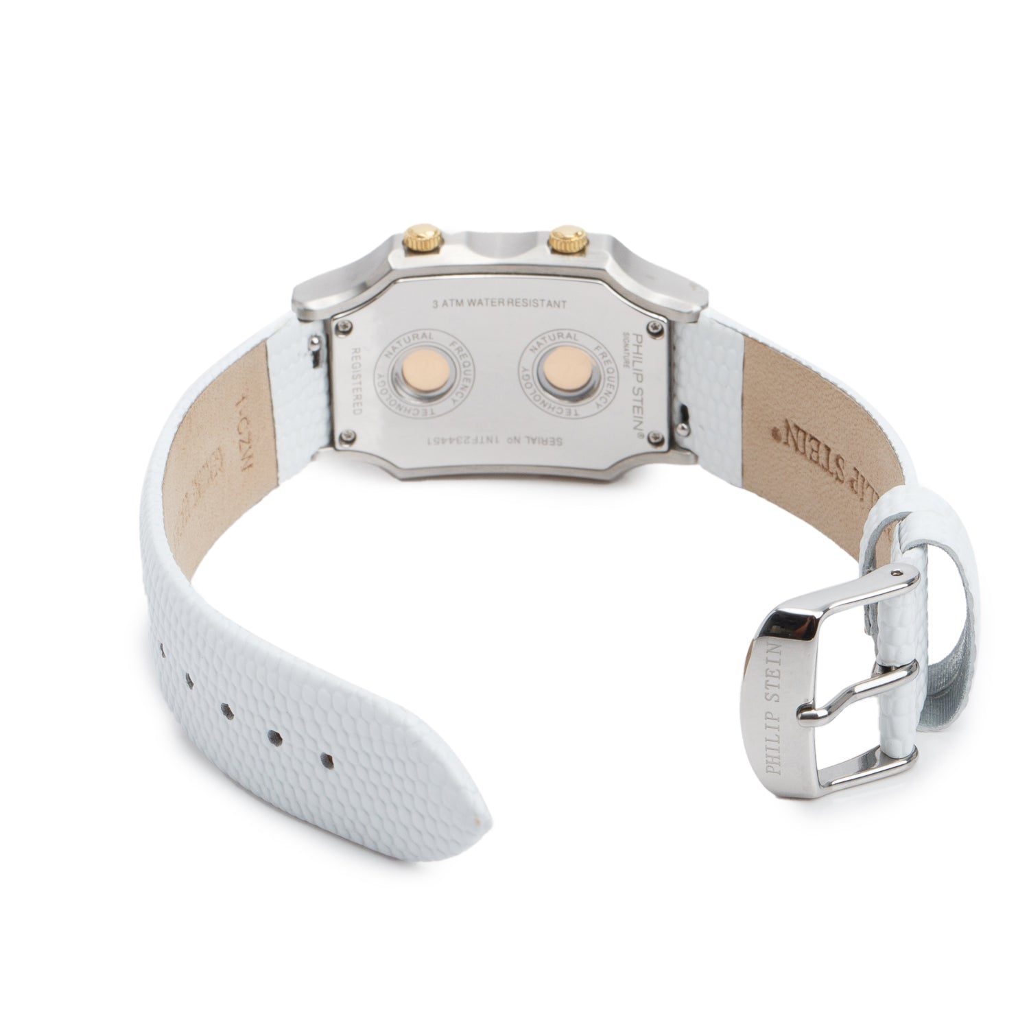 Philip Stein Gold Plated & Stainless Steel Classic Signature Watch Mother of Pearl Dial w/ Box & Extra Strap