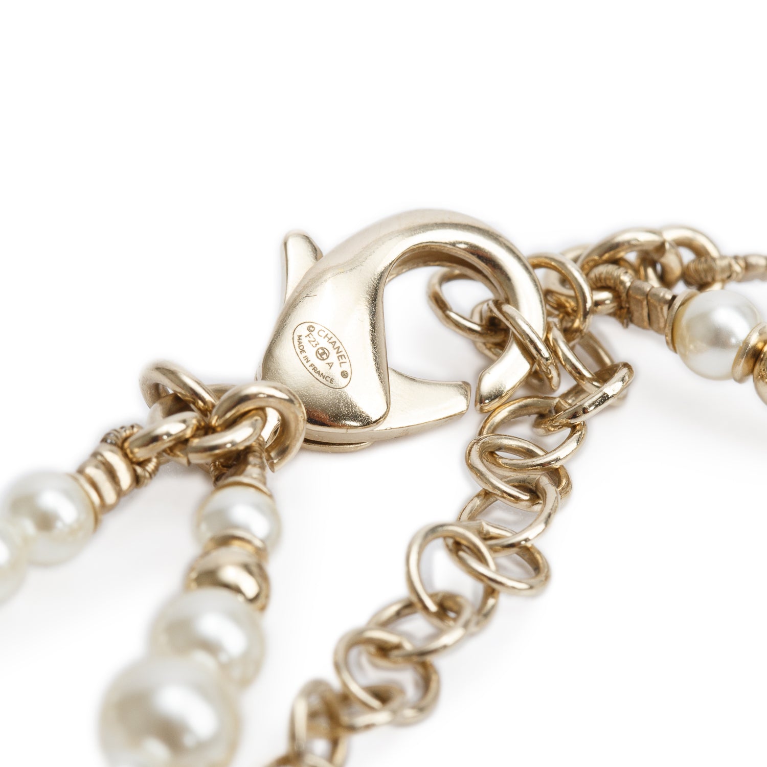 Chanel 2024 Gold-Plated Faux Pearl Strass Stars CC Logo Necklace or Belt w/ Box