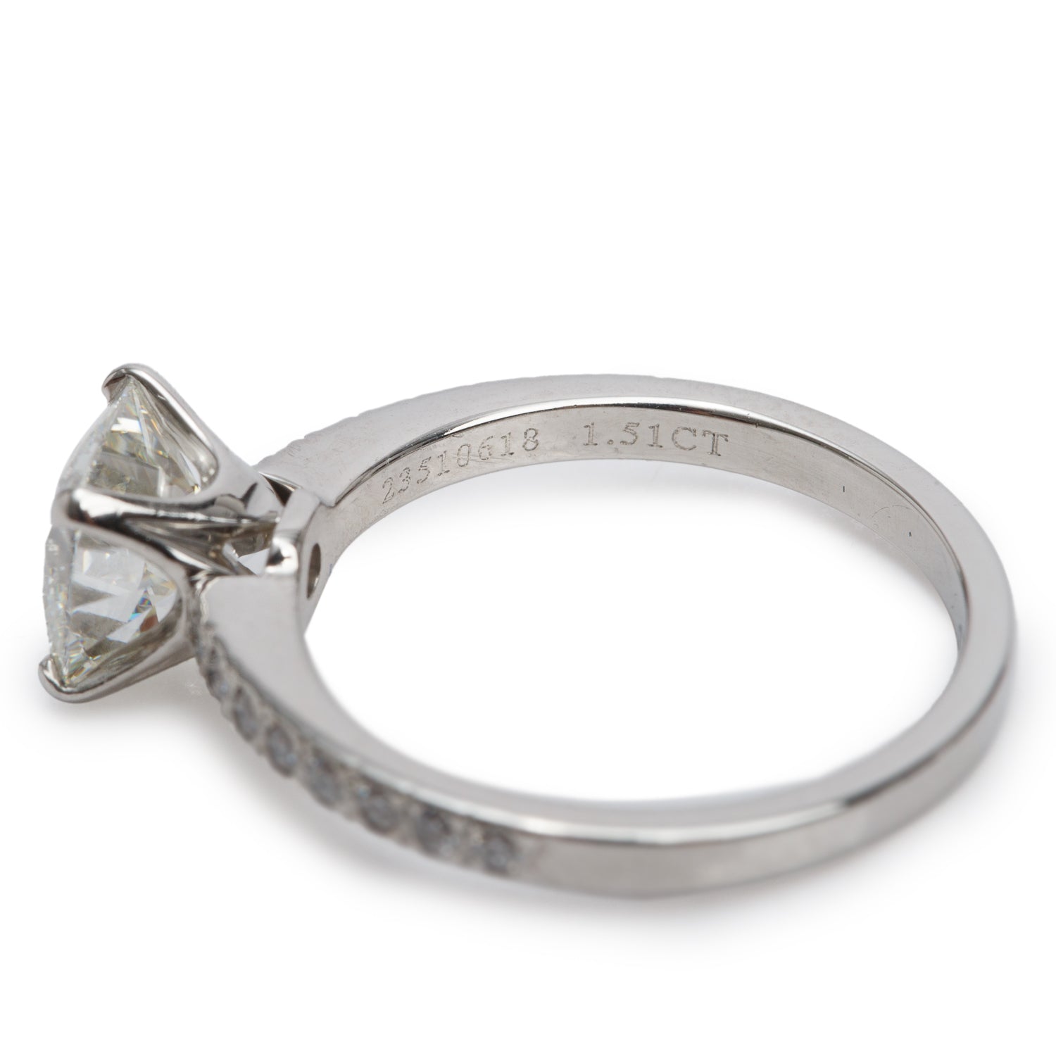Tiffany & Co. Platinum 1.51 ct. Cushion Cut Diamond Engagement Ring, Size 6 w/ Box & Paperwork