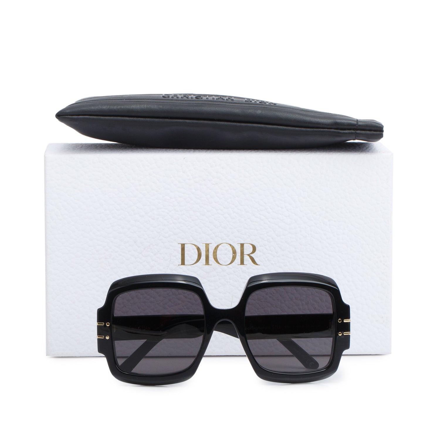 Christian Dior DiorSignature S1U Black Acetate Square Sunglasses w/ Box & Case