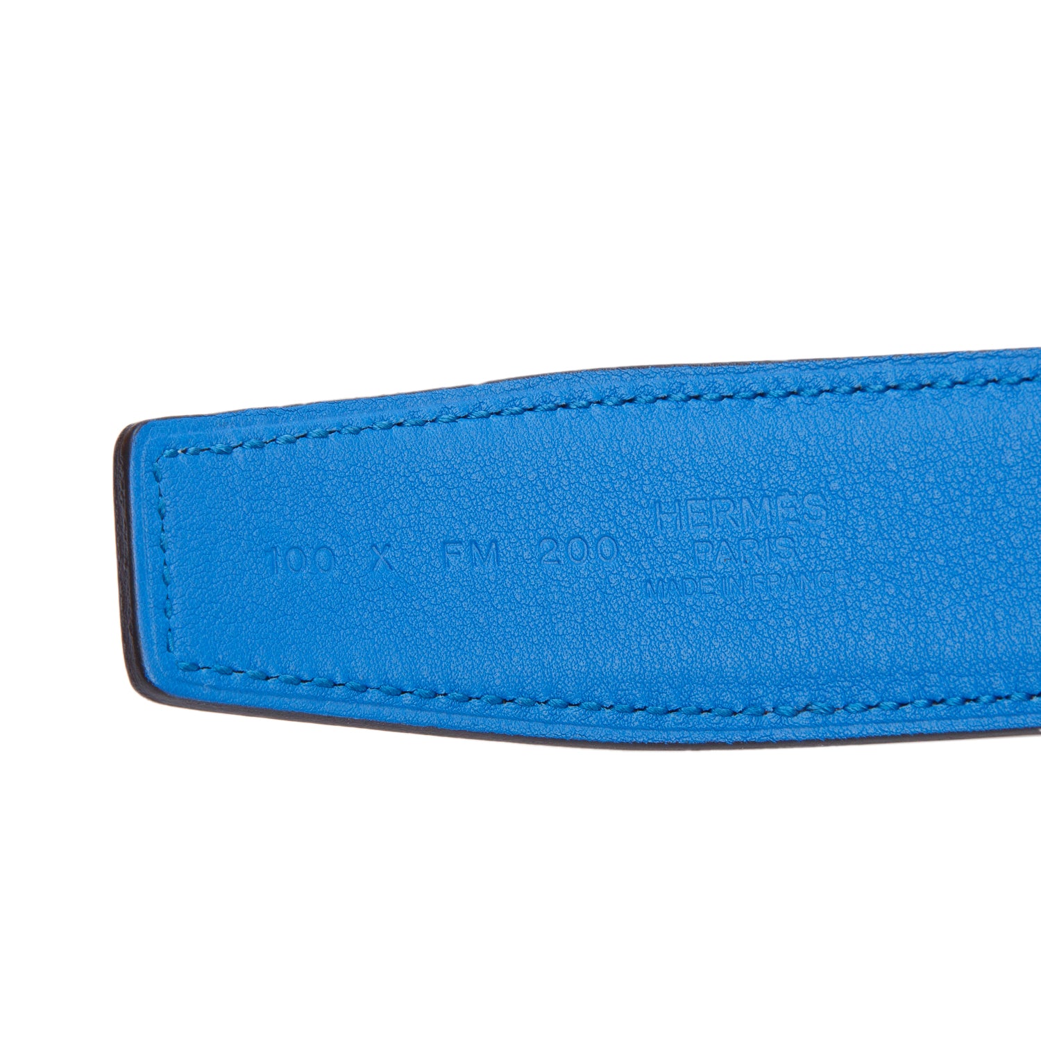 Hermes Noir/Bleu Hydra Togo & Epsom H d'Ancre Reversible Belt, Size 100 w/ Box