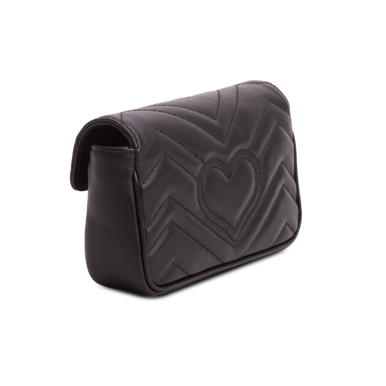 Gucci Black GG Marmont Matelasse Leather Super Mini Bag