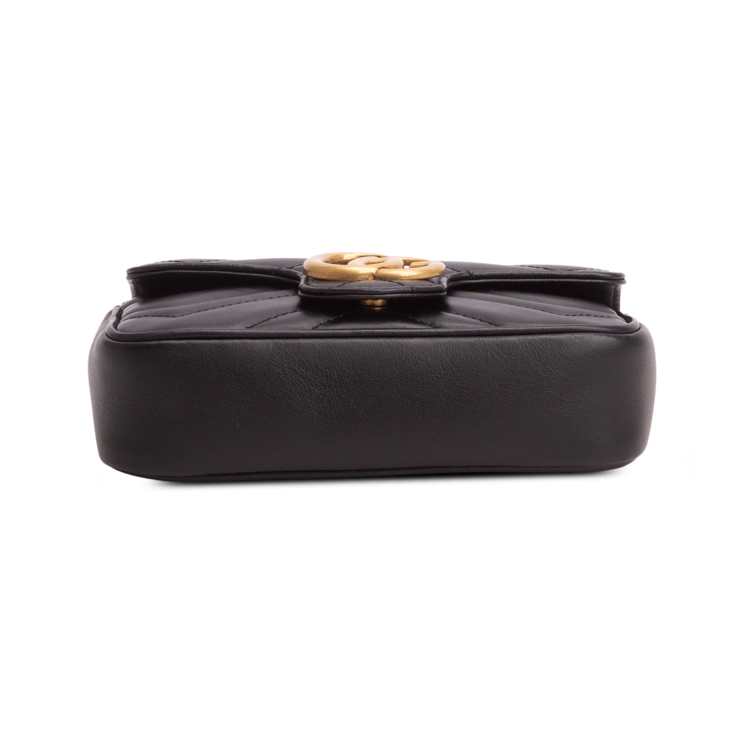 Gucci Black GG Marmont Matelasse Leather Super Mini Bag