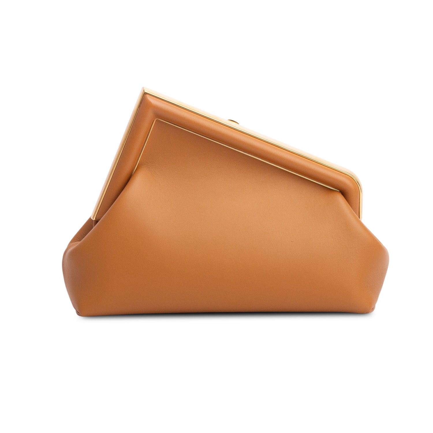 Fendi Brown Nappa Leather Small Fendi First Bag w/ Strap