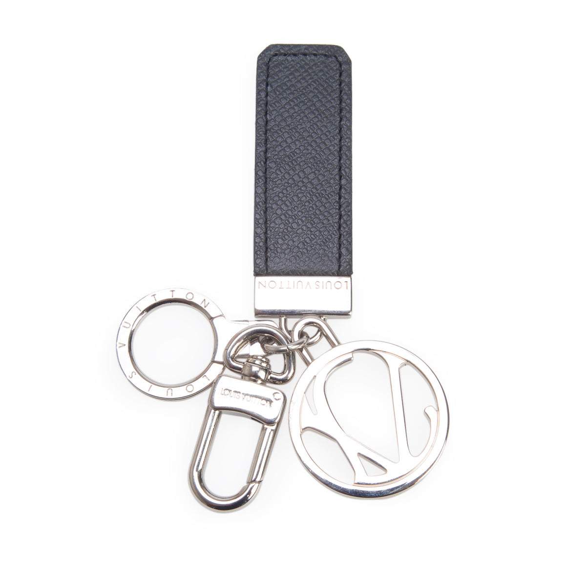 Louis Vuitton Black Taiga Leather Ardoise Porte Cles w/ Box