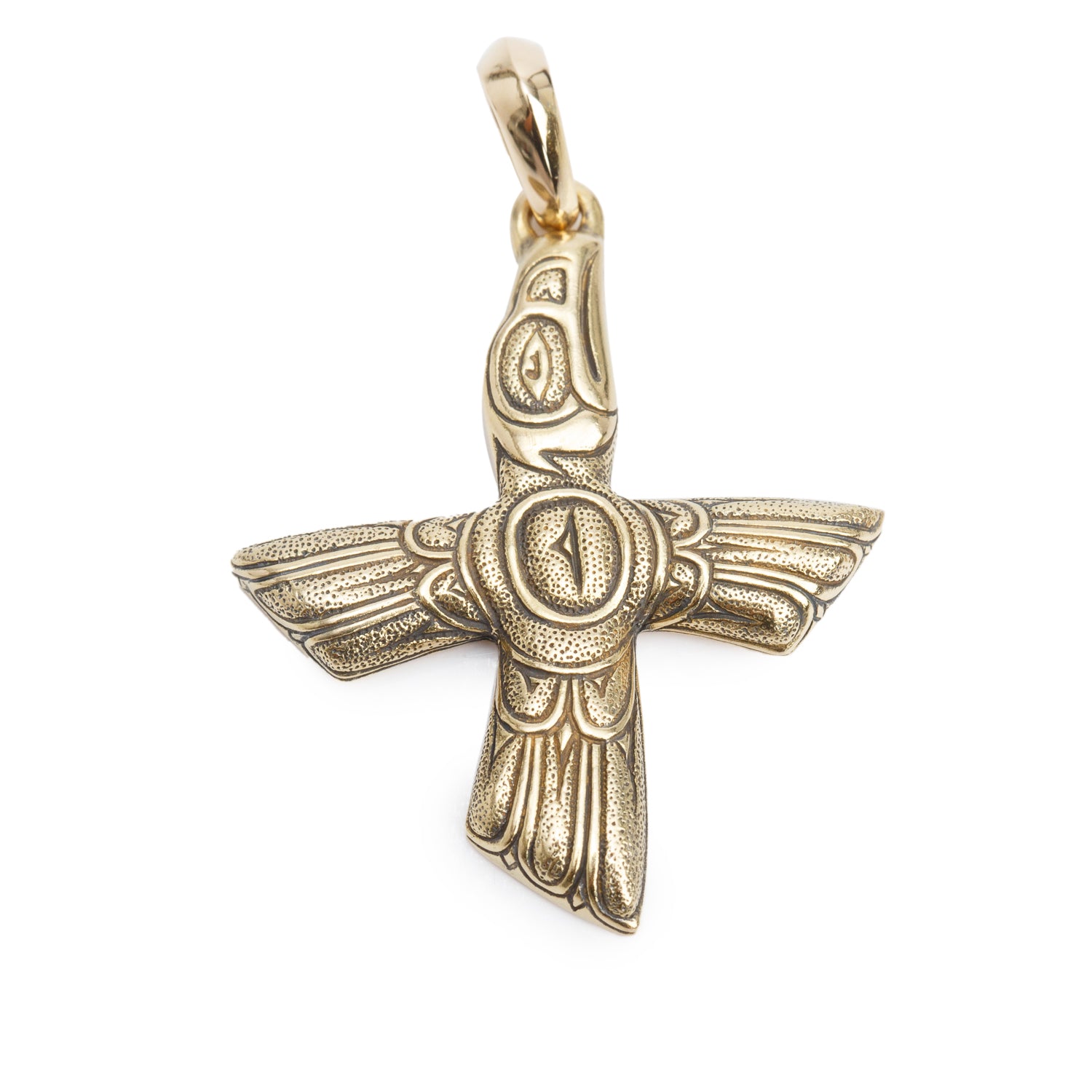 David Yurman 18k Yellow Gold Bird Cross Amulet Pendant