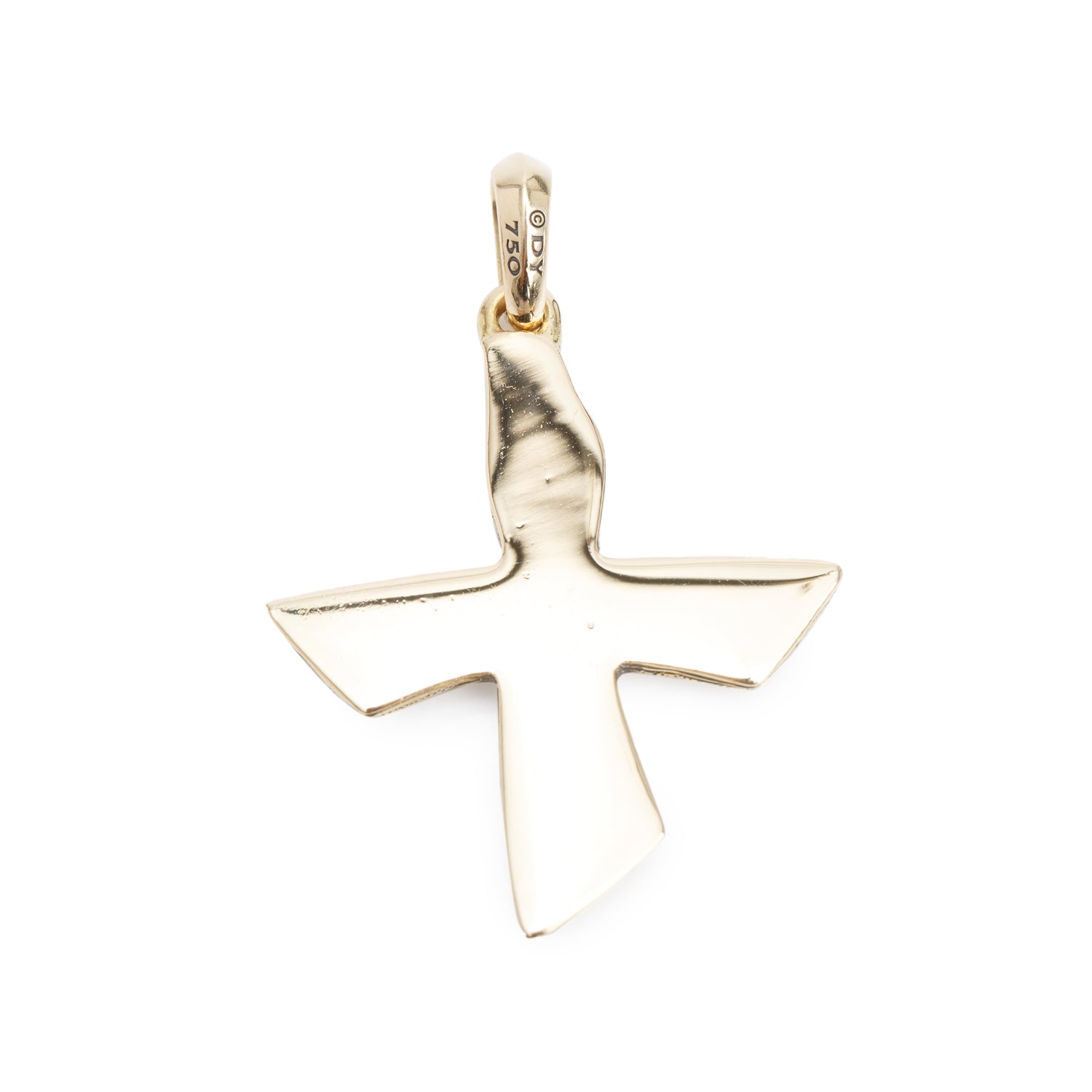David Yurman 18k Yellow Gold Bird Cross Amulet Pendant