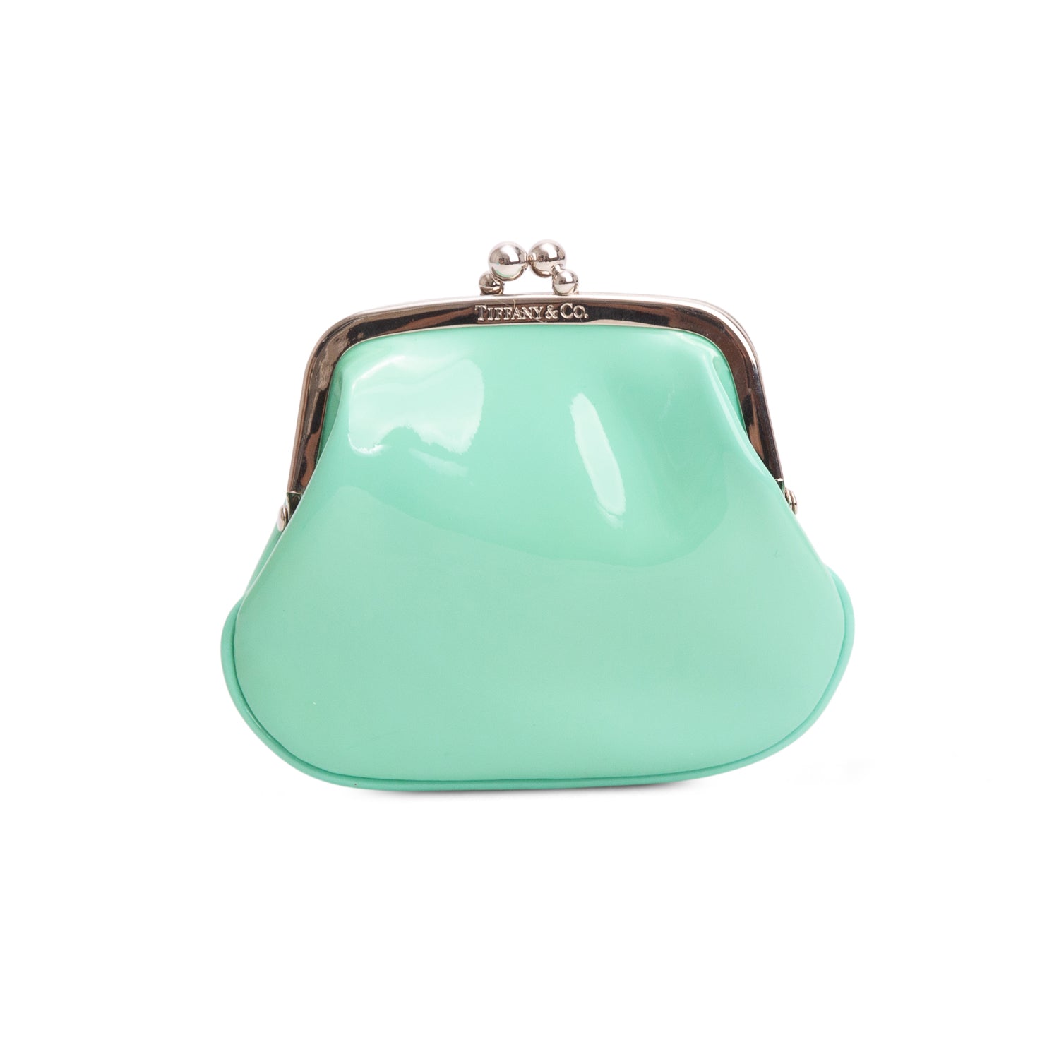 Tiffany & Co. Blue Patent Leather Kiss-Lock Coin Purse w/ Box