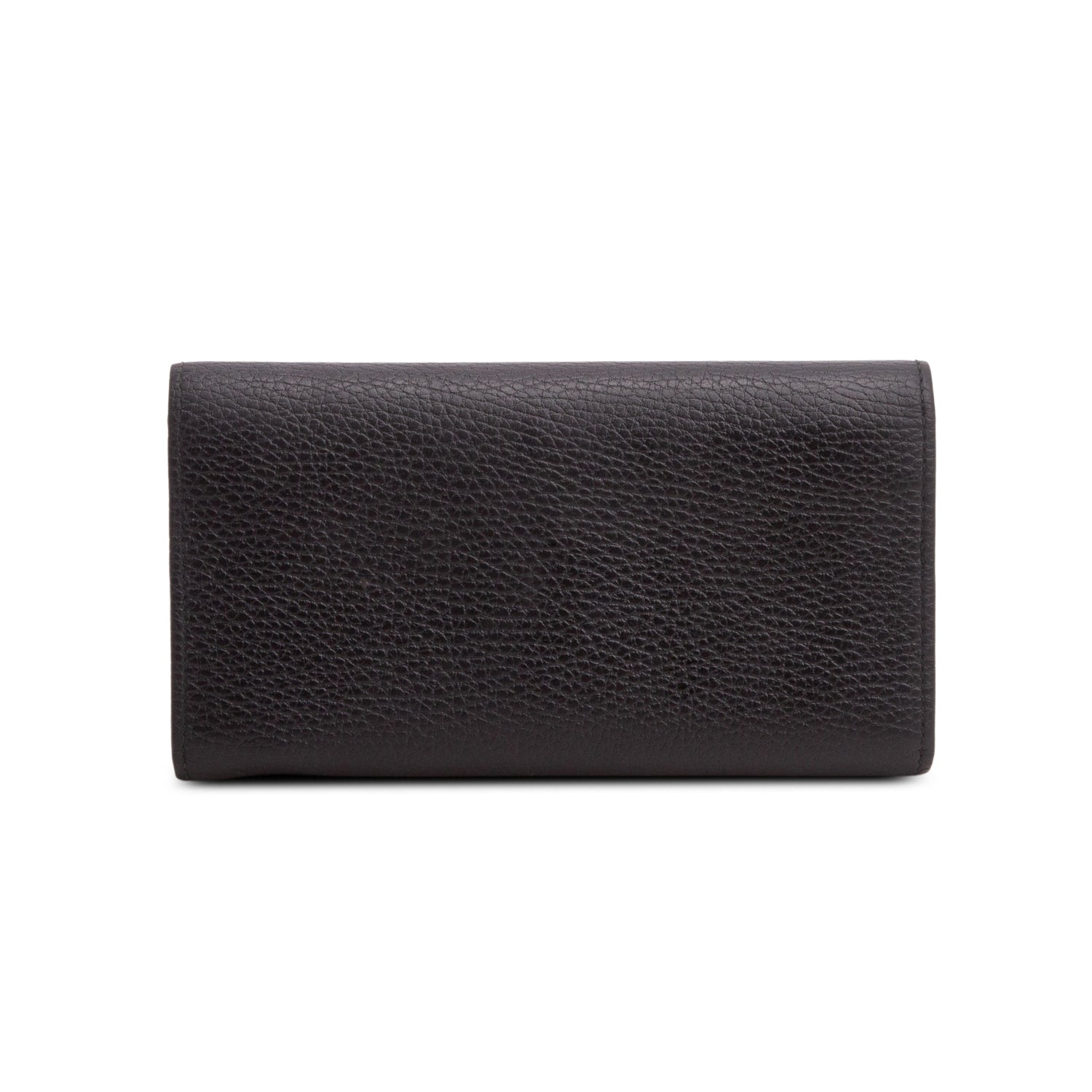 Gucci Black Pebbled Calfskin Butterfly Farfalla Continental Wallet w/ Box