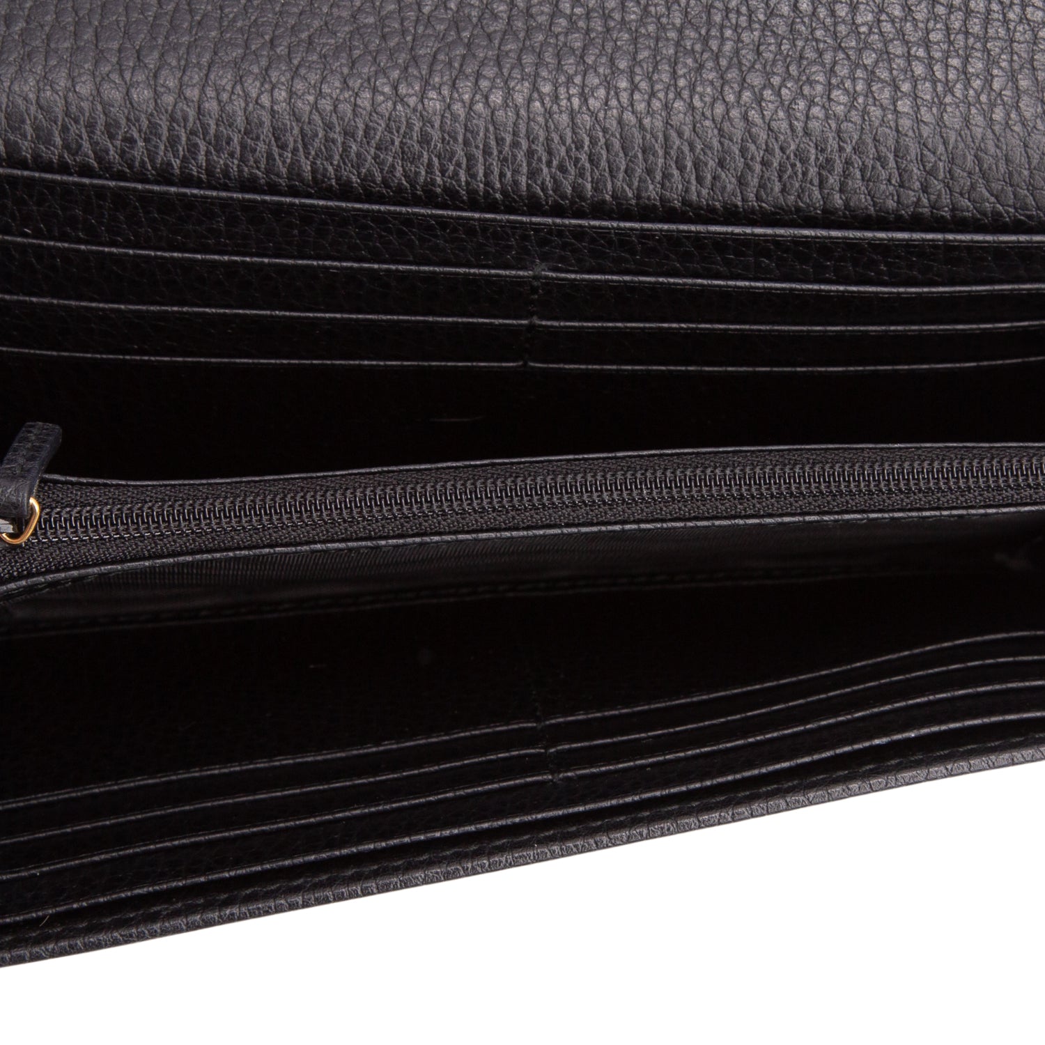 Gucci Black Pebbled Calfskin Butterfly Farfalla Continental Wallet w/ Box