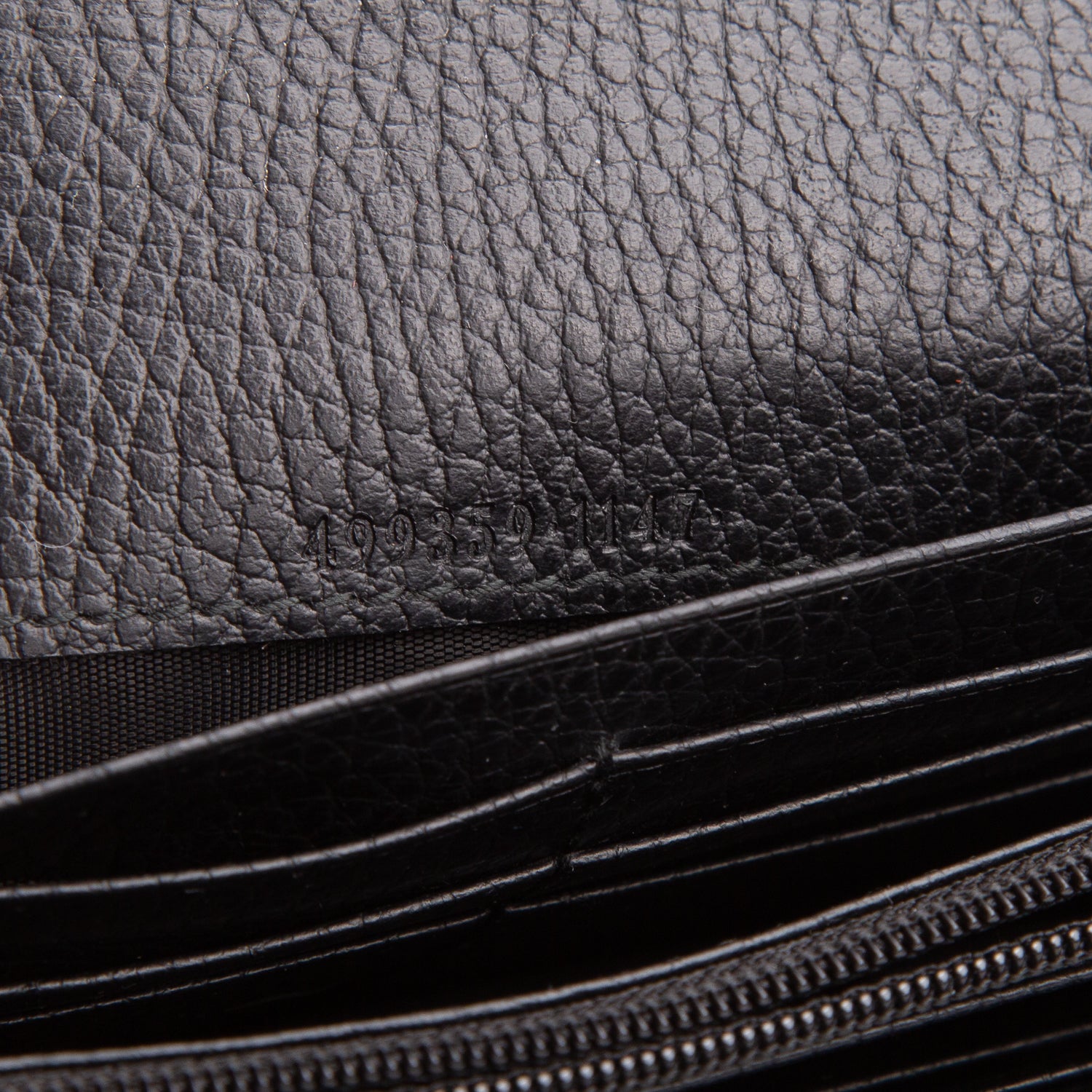 Gucci Black Pebbled Calfskin Butterfly Farfalla Continental Wallet w/ Box