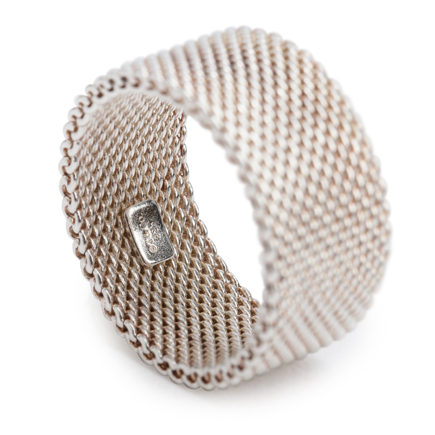 Tiffany & Co. Sterling Silver Somerset Mesh Ring, Size 6.75