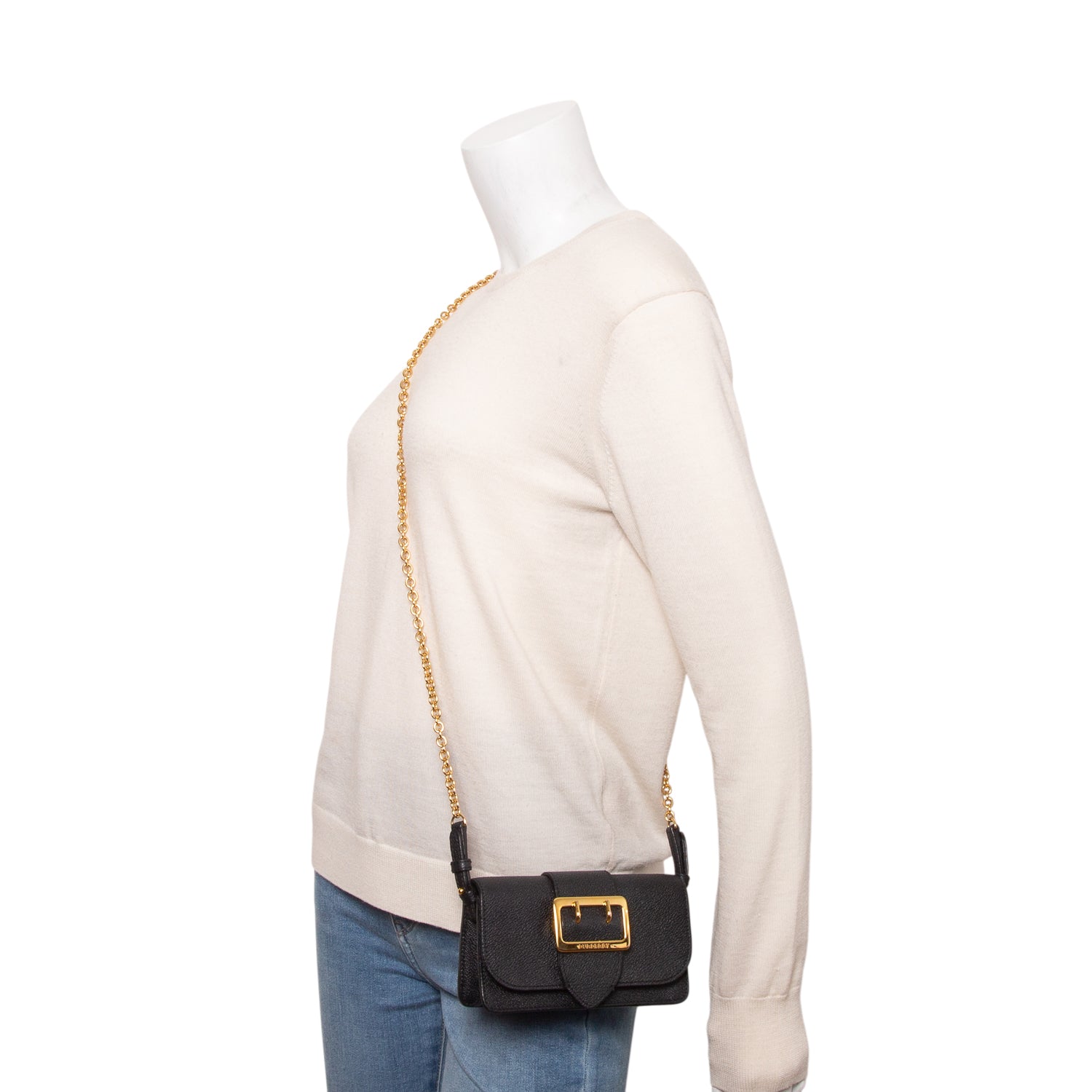 Burberry Black Soft Grain Calfskin Small Medley Crossbody Bag
