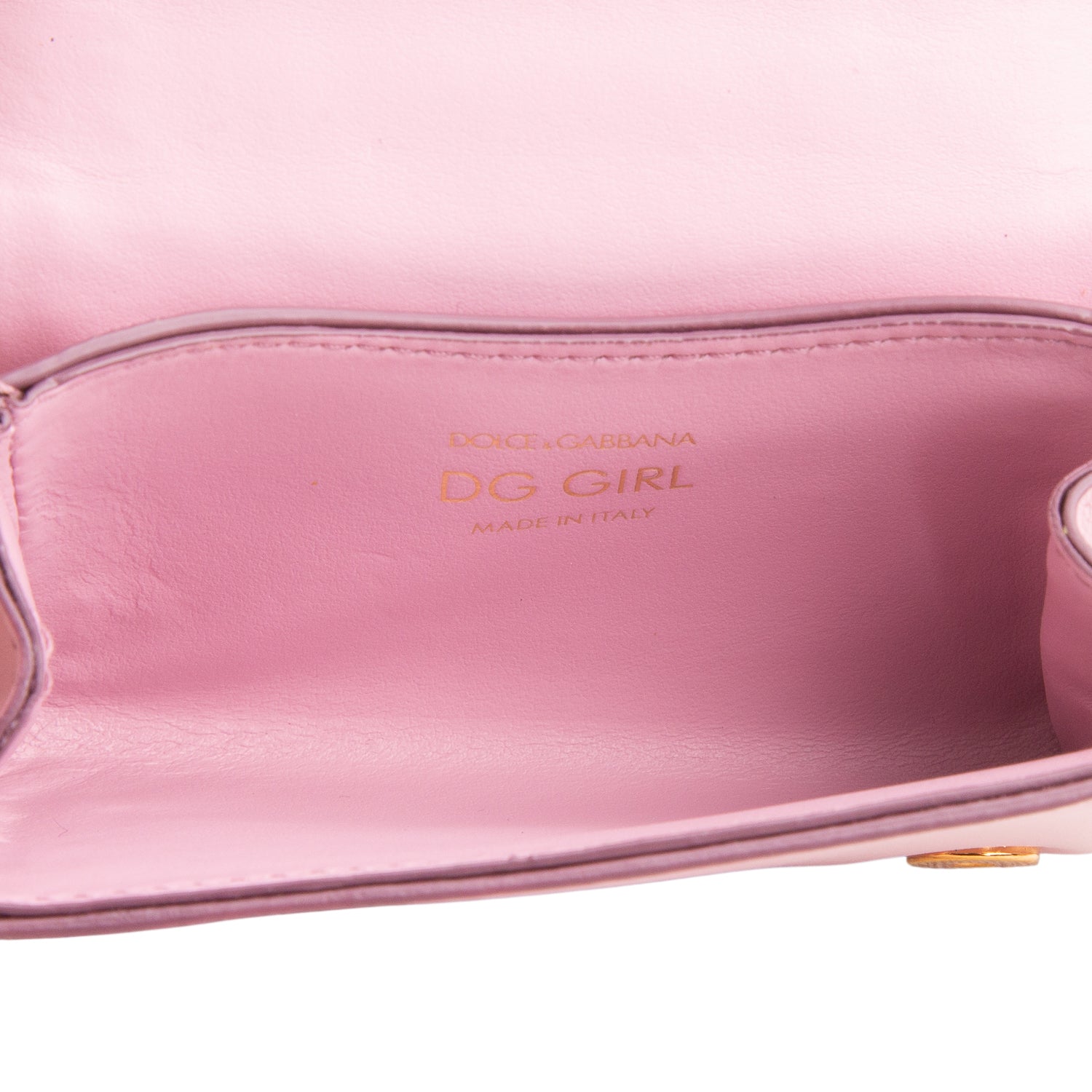Dolce & Gabbana Pink Gold Brocade Micro DG Girls Bag w/ Authenticity Card