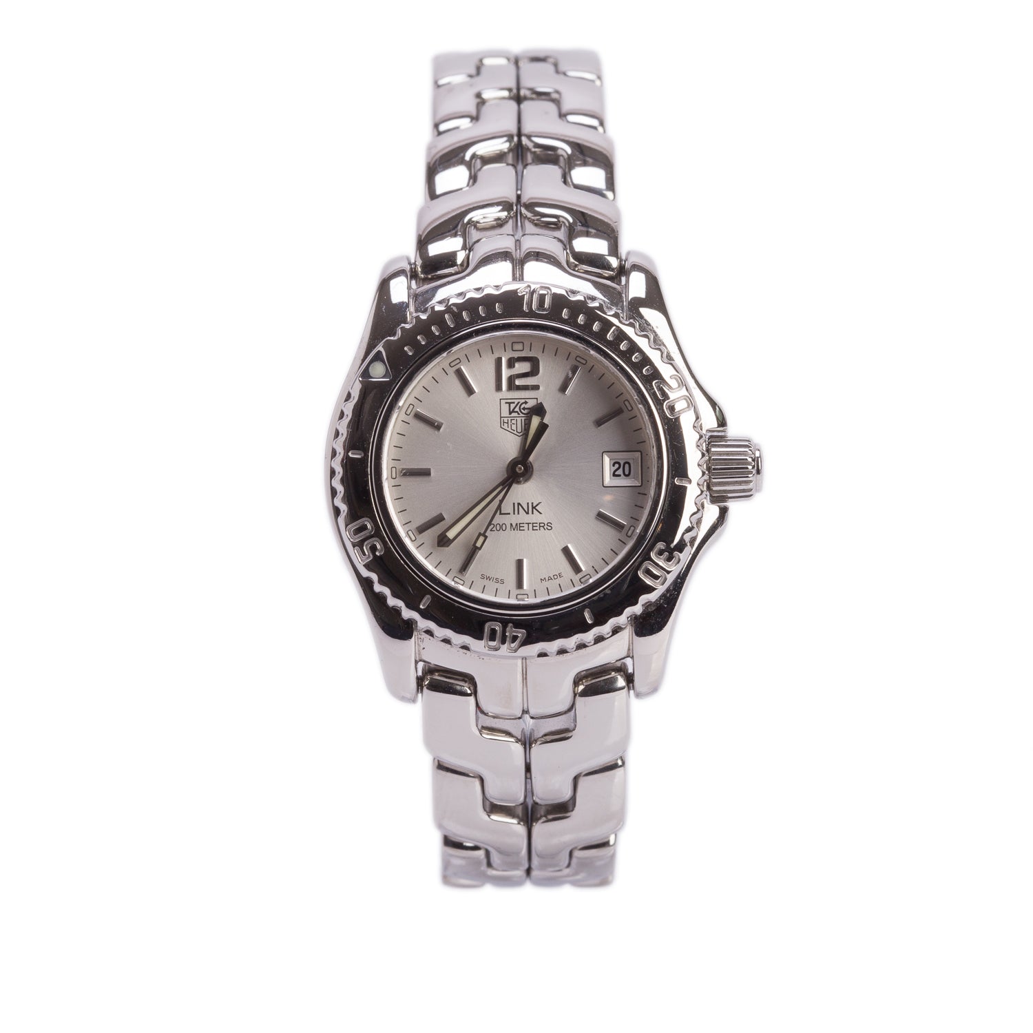 Tag Heuer Stainless Steel Link 26 MM Quartz Watch Silver Dial WT1416-0