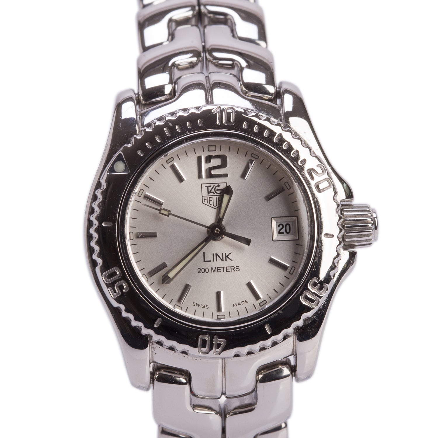 Tag Heuer Stainless Steel Link 26 MM Quartz Watch Silver Dial WT1416-0