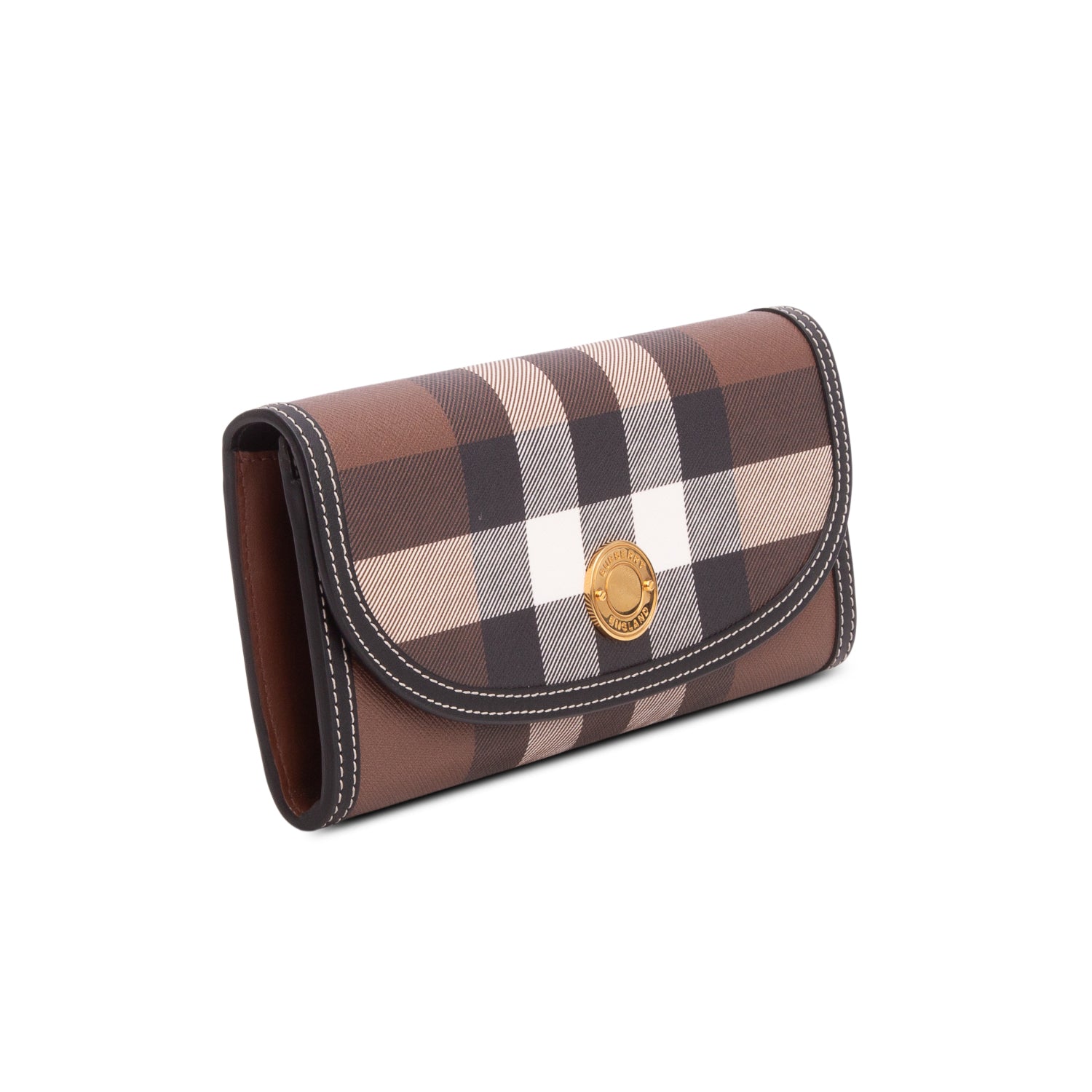 Burberry Dark Brown Check Continental Wallet