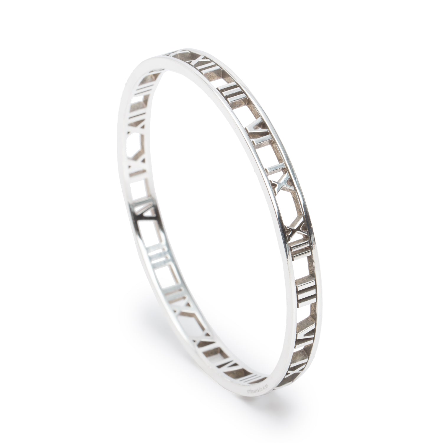 Tiffany & Co. Sterling Silver Narrow Atlas Open Bangle