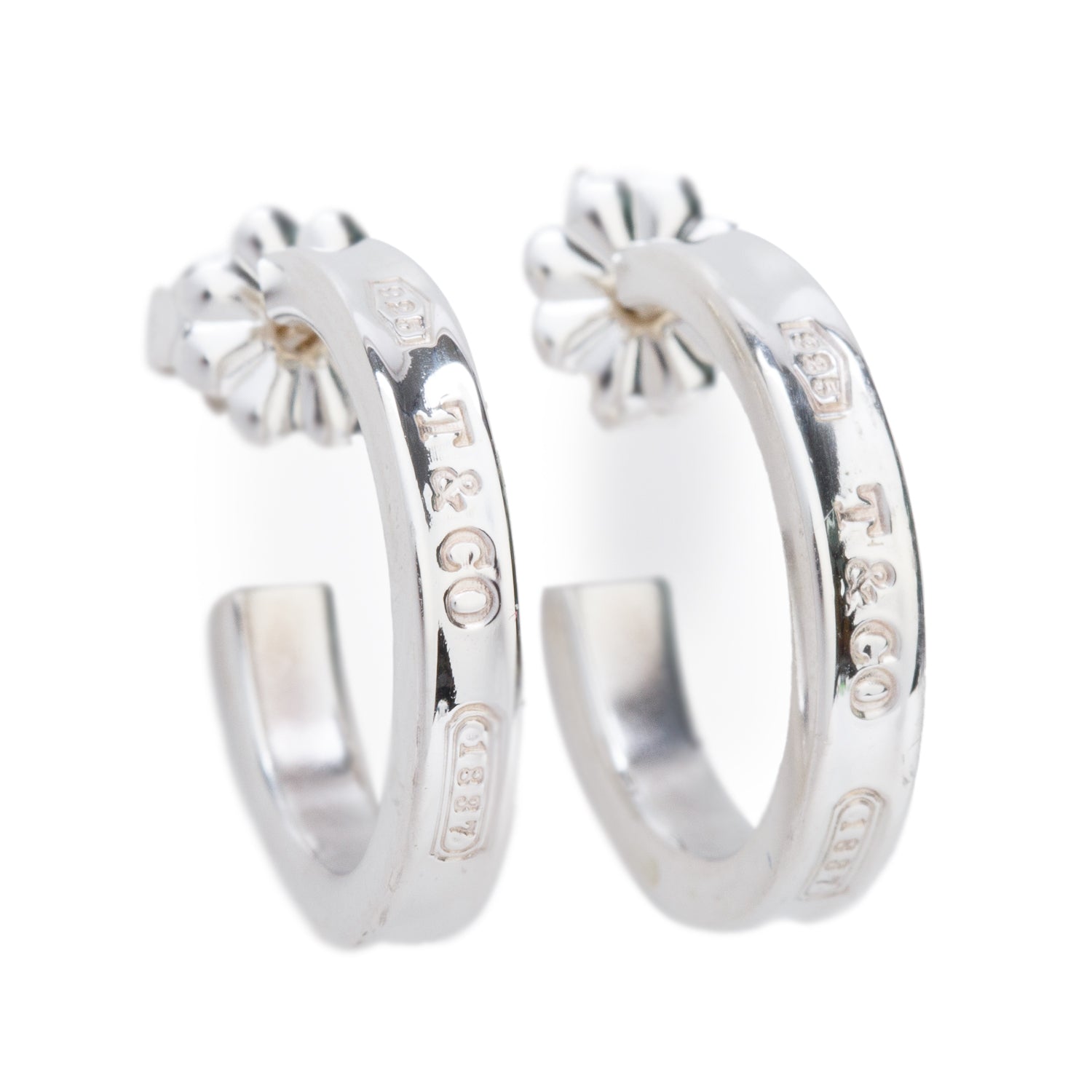 Tiffany & Co. Sterling Silver 1837 Small Hoop Earrings
