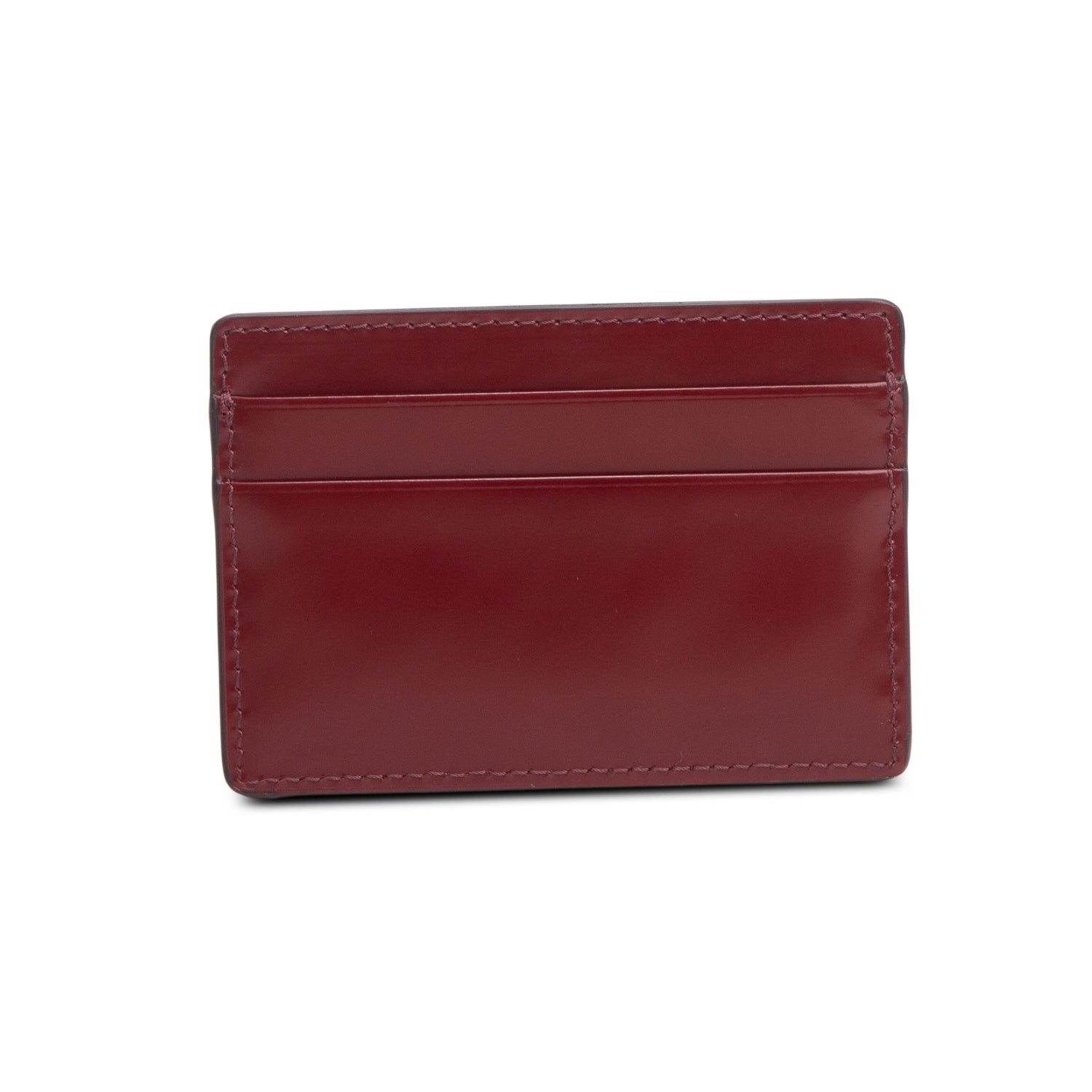 Versace Burgundy Patent Leather La Medusa Card Holder