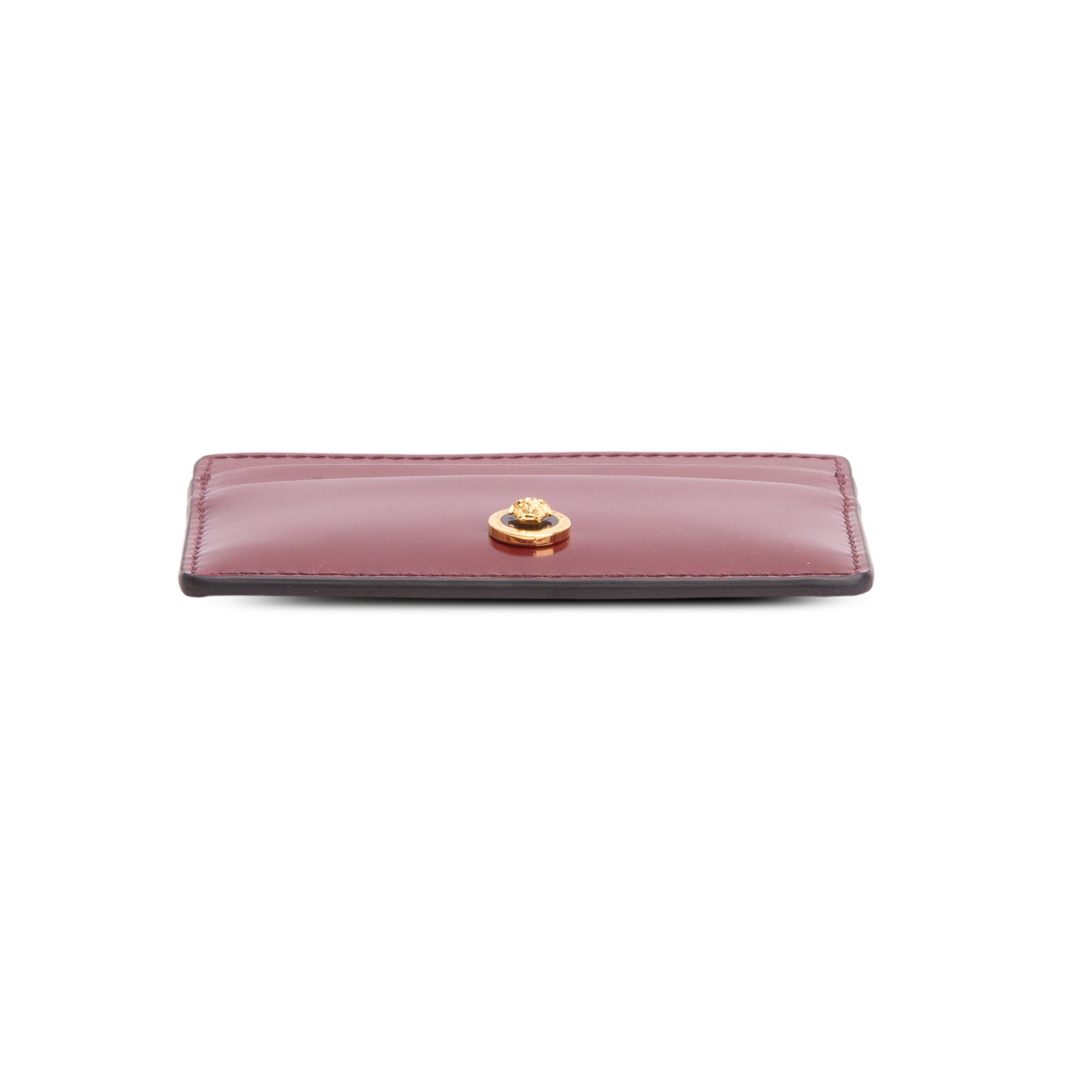 Versace Burgundy Patent Leather La Medusa Card Holder