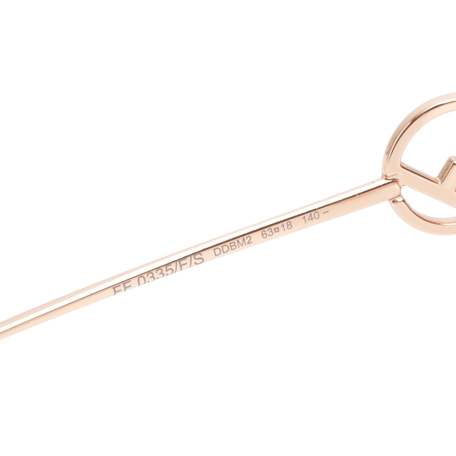 Fendi FE0335/F/S Rose Gold-Tone Metal F is Fendi Geometric Sunglasses w/ Case