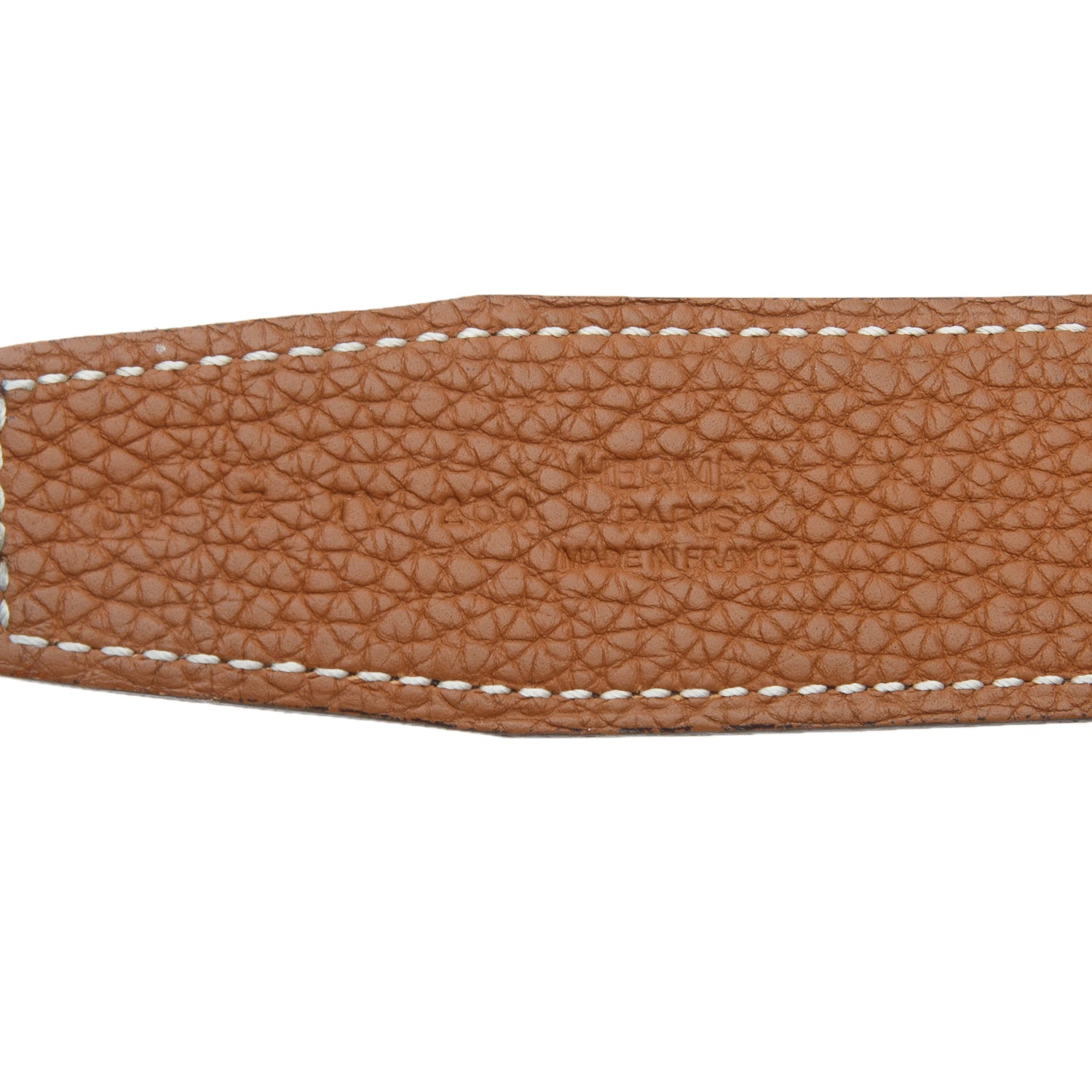 Hermes 2021 Noir/Gold Calfskin/Togo Reversible Leather 32 MM H Striee Buckle Belt Kit, Size 38
