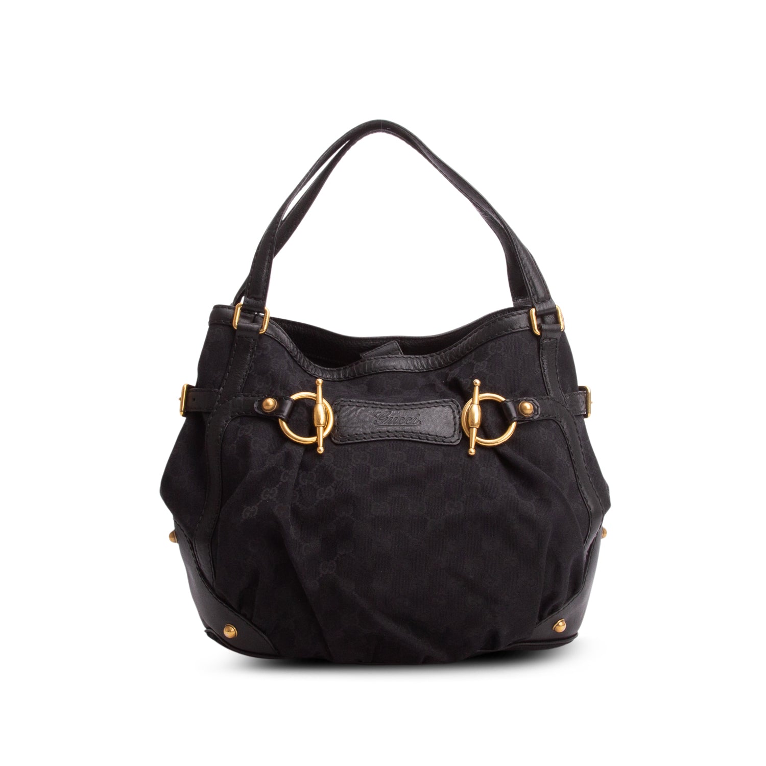 Gucci Black Monogram Medium Jockey Tote