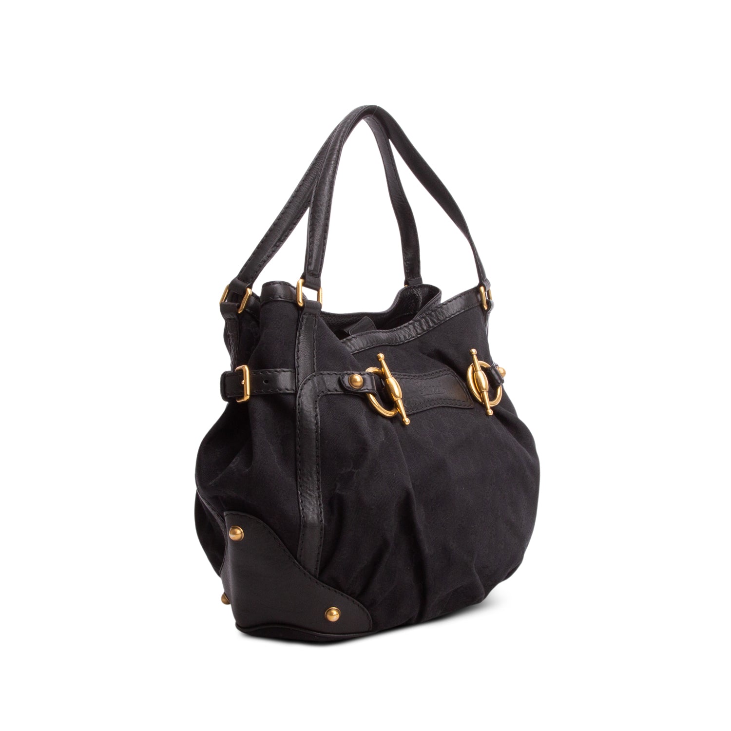 Gucci Black Monogram Medium Jockey Tote