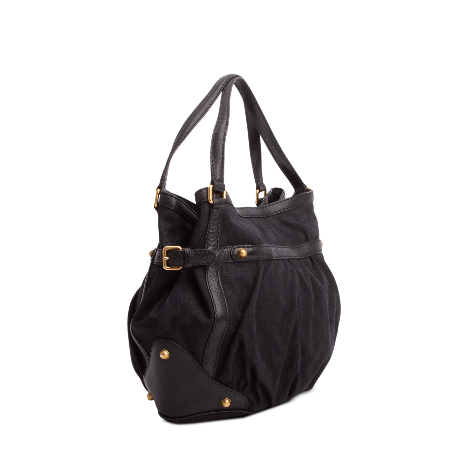 Gucci Black Monogram Medium Jockey Tote