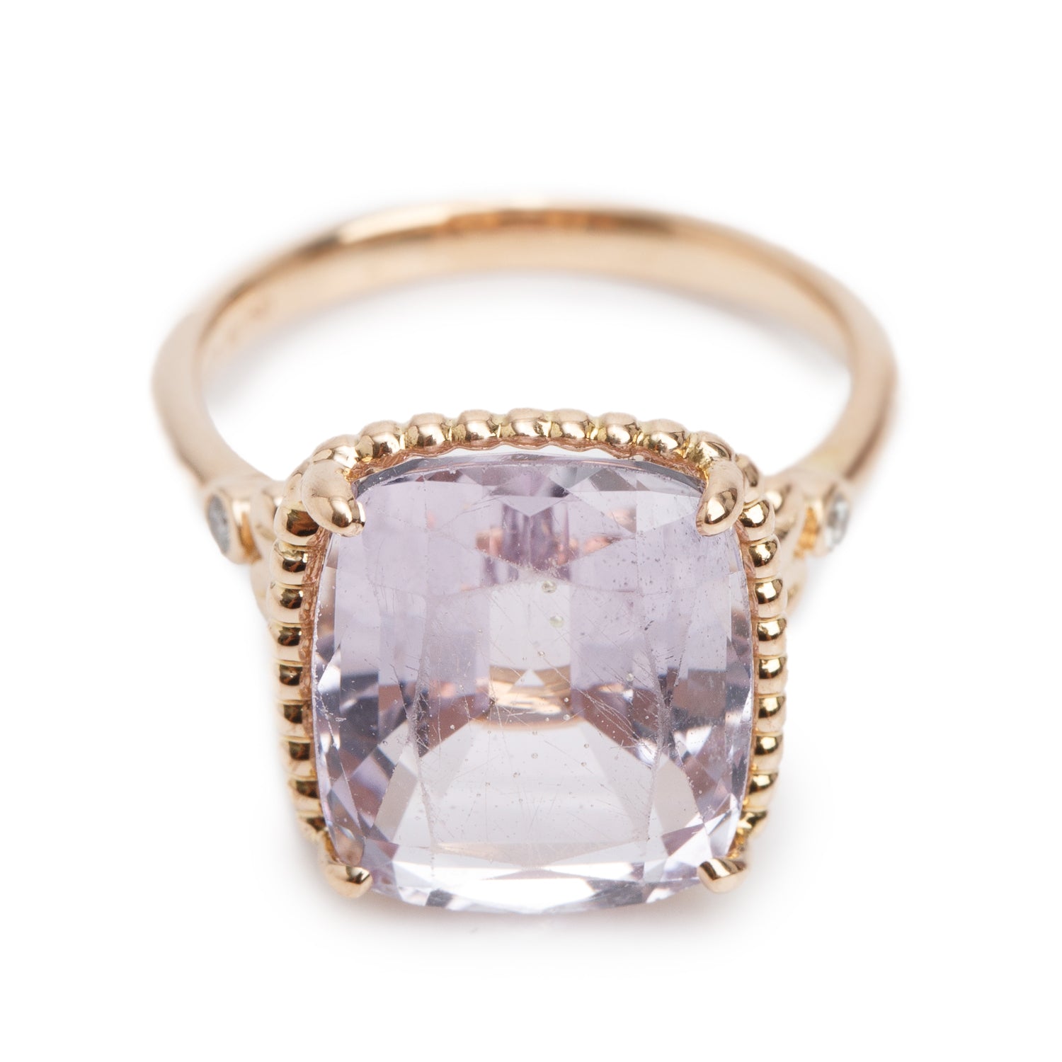 Tiffany & Co. 18k Yellow Gold Amethyst & Diamond Sparklers Cocktail Ring, Size 6.25 w/ Box