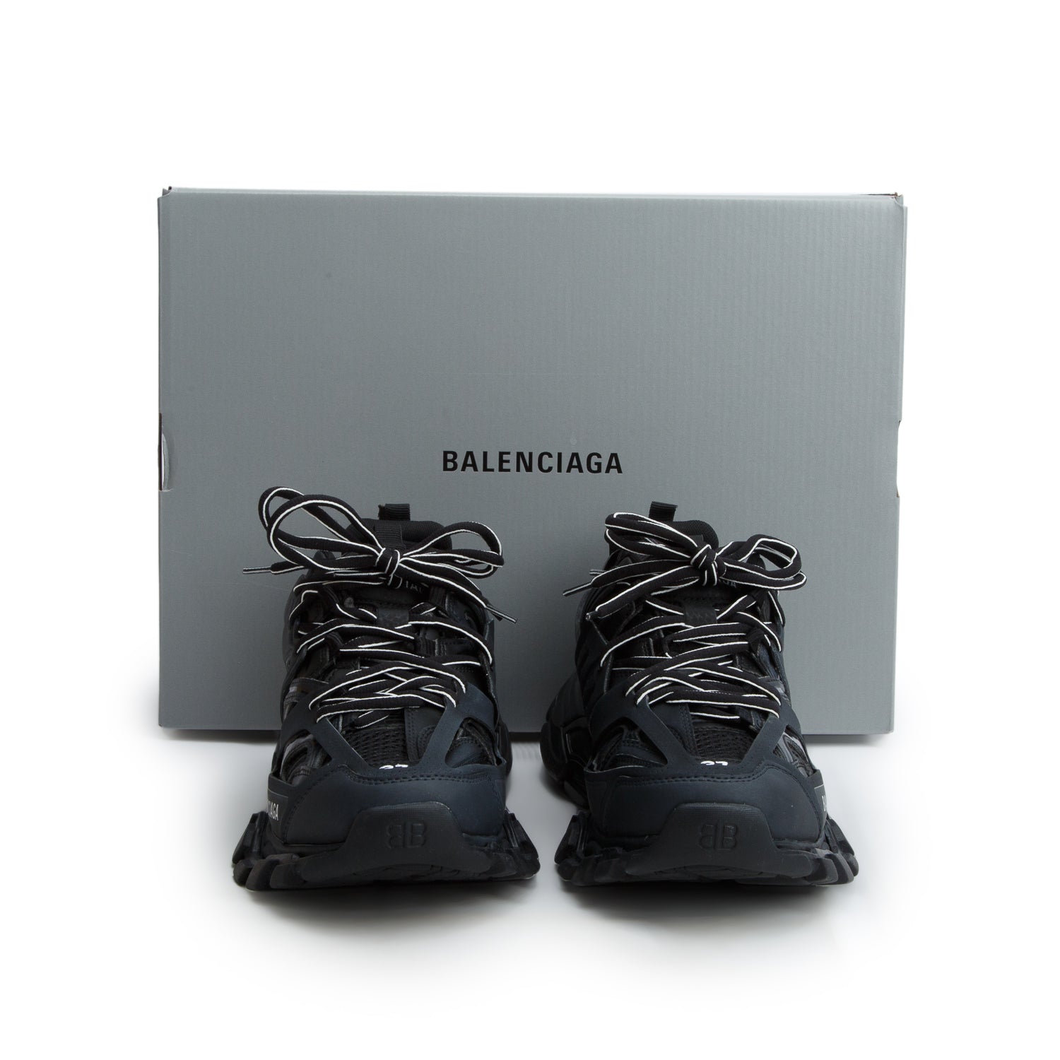 Balenciaga 2026 Black Mesh Rubber Track Sneakers, Size 37 w/ Box & Receipt