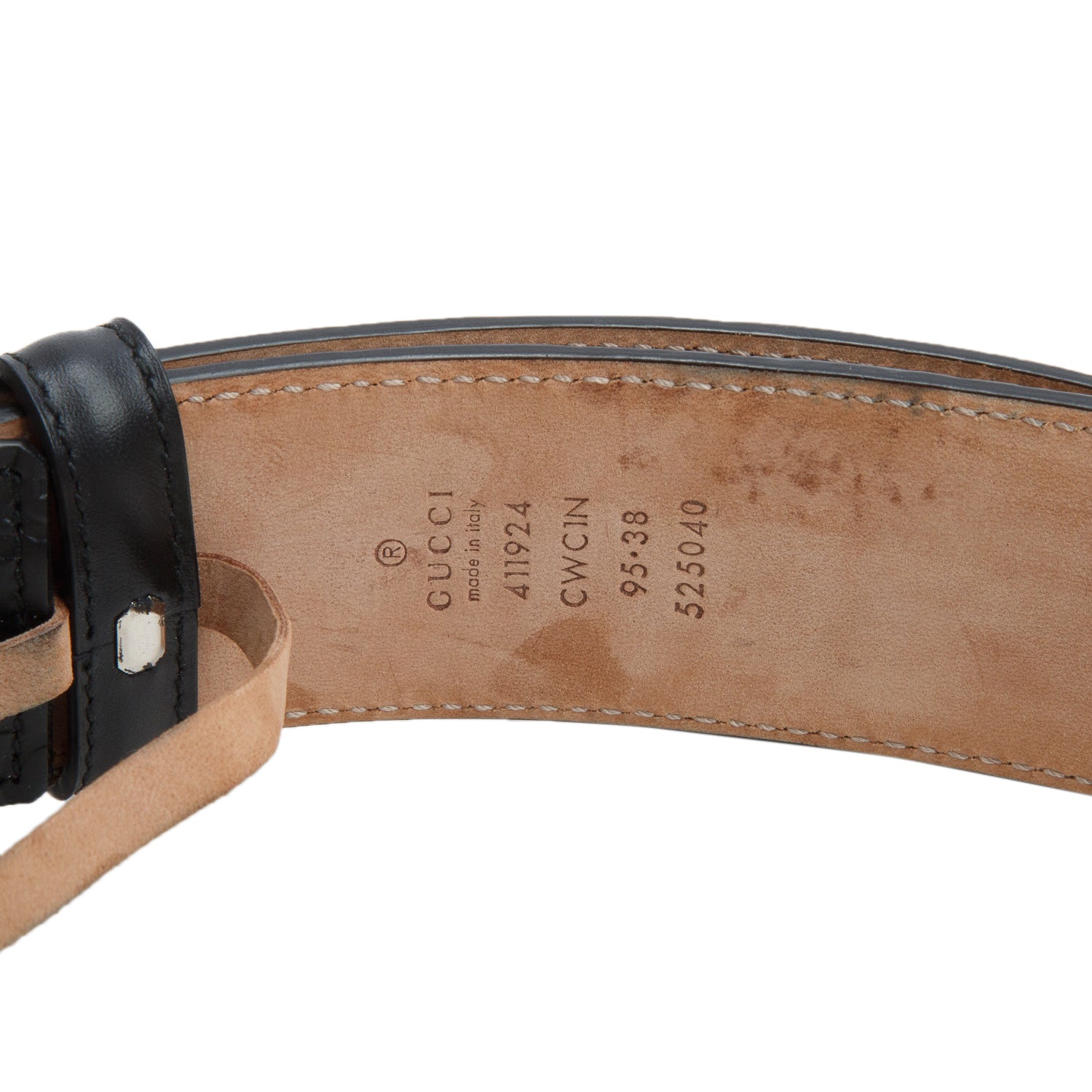 Gucci Black GG Signature Leather Interlocking G Belt 95 38