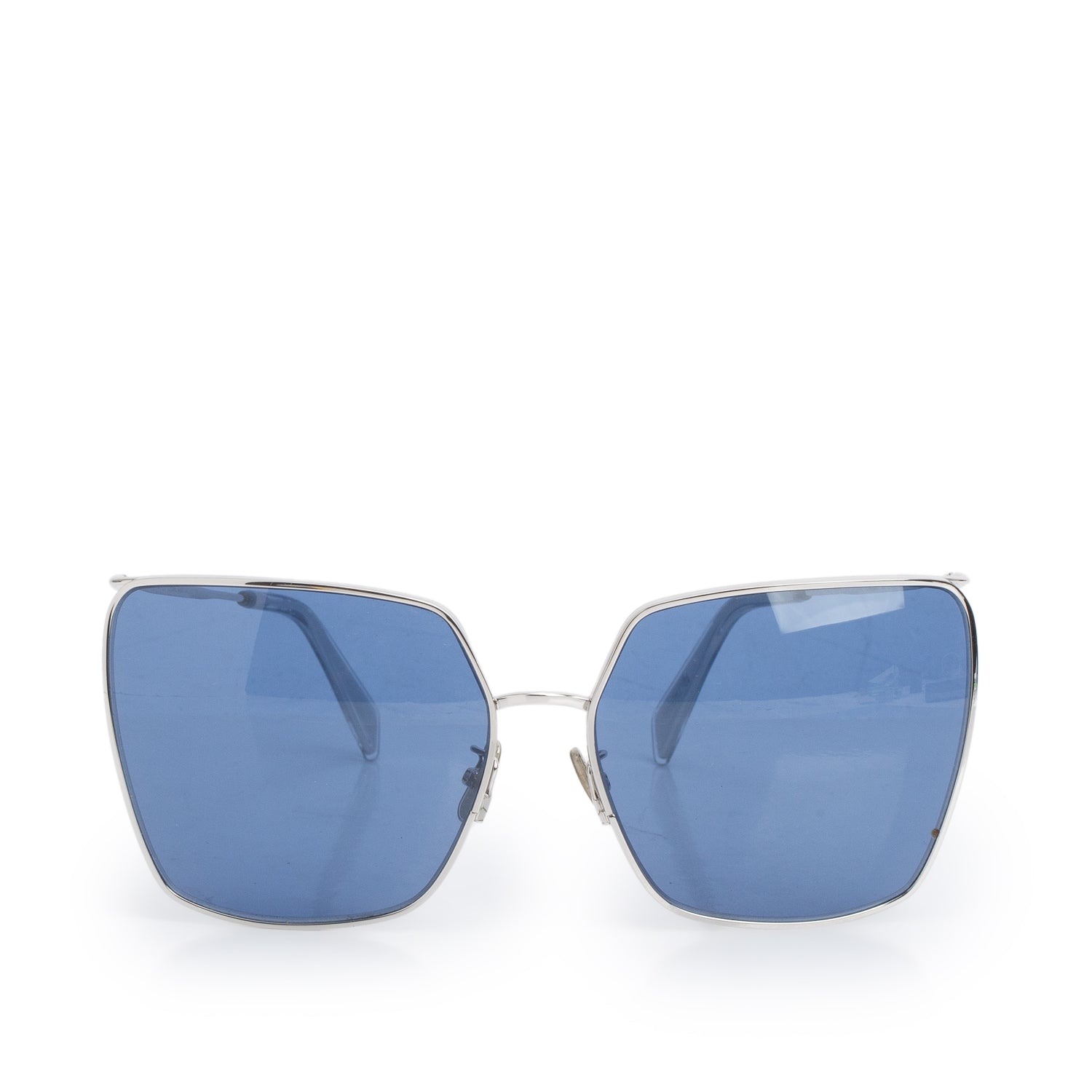 Celine CL40135U Silver-Tone Oversized Square Sunglasses w/ Case