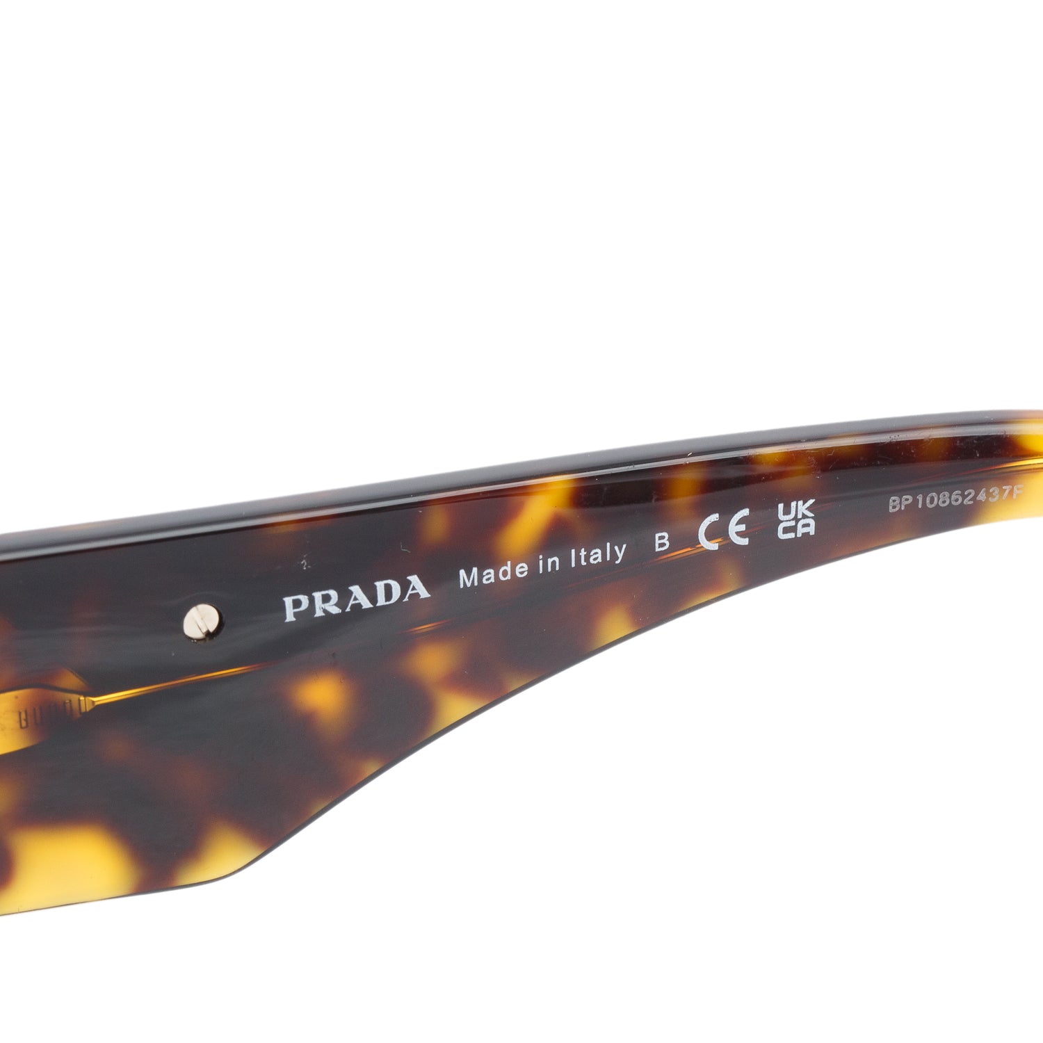 Prada SPR 14Z Tortoise Acetate Triangle Logo Sunglasses