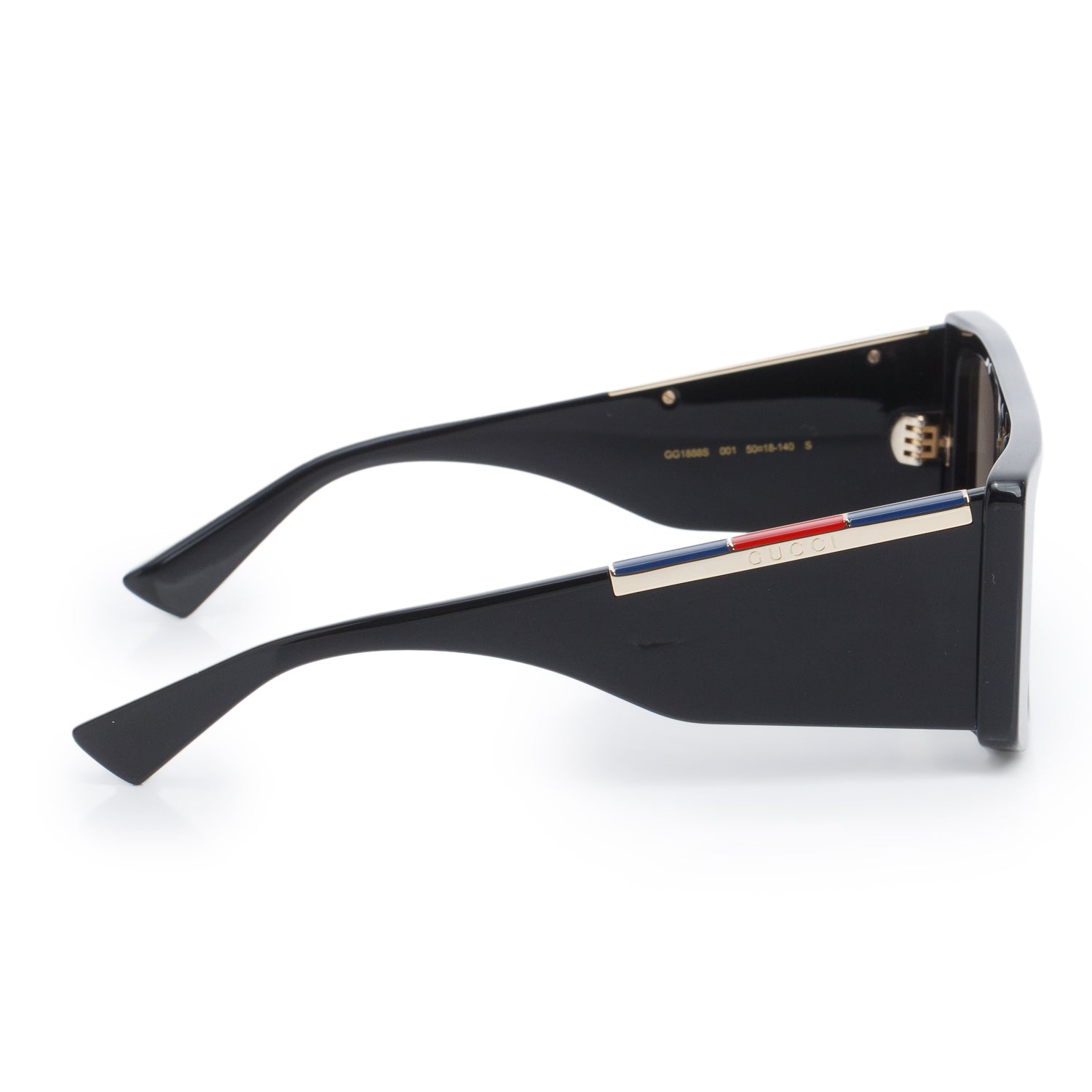 Gucci GG1888S Black Acetate Rectangle Sylvie Sunglasses