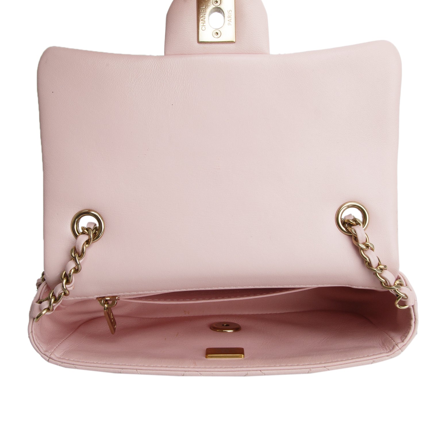 Chanel 2024 Pink Lambskin Quilted Leather Mini Rectangular Flap Bag w/ Box & Receipt