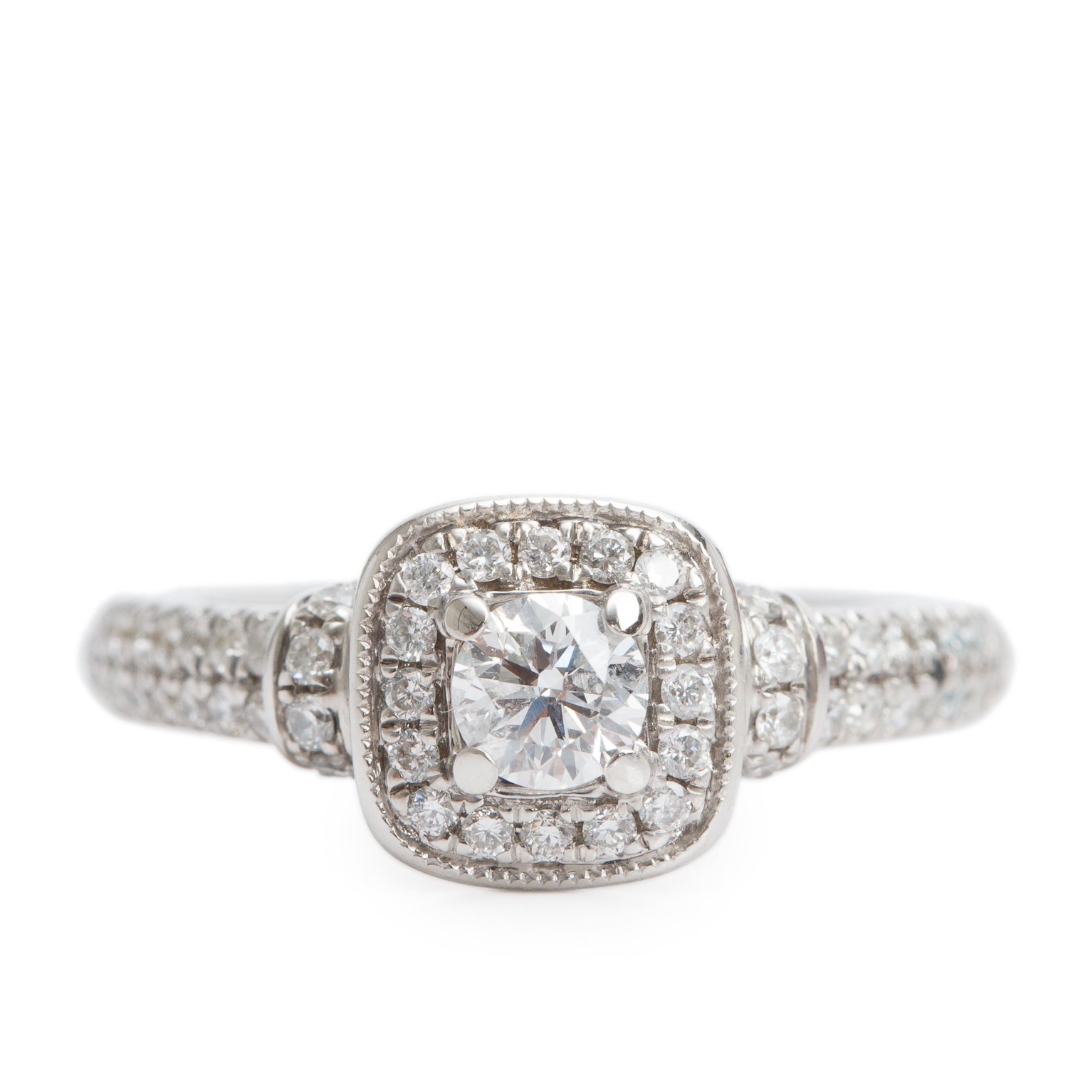 Vera Wang 14k White Gold Love Diamond Engagement Ring, Size 6.5