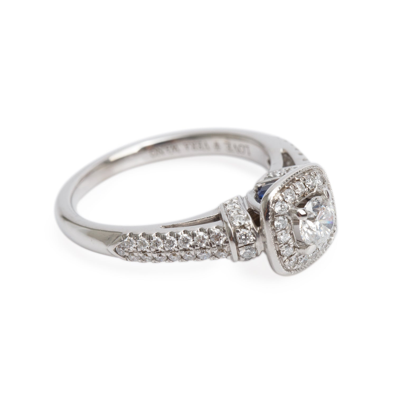 Vera Wang 14k White Gold Love Diamond Engagement Ring, Size 6.5