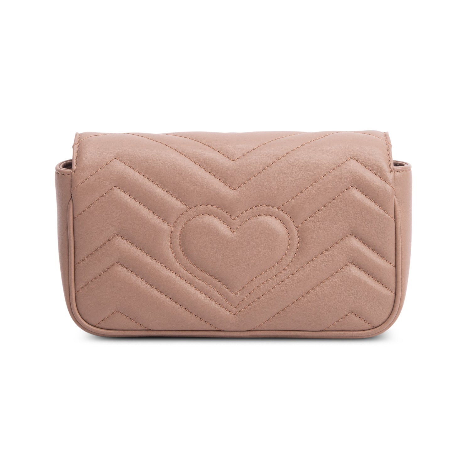 Gucci Pink GG Marmont Matelasse Leather Super Mini Bag w/ Box