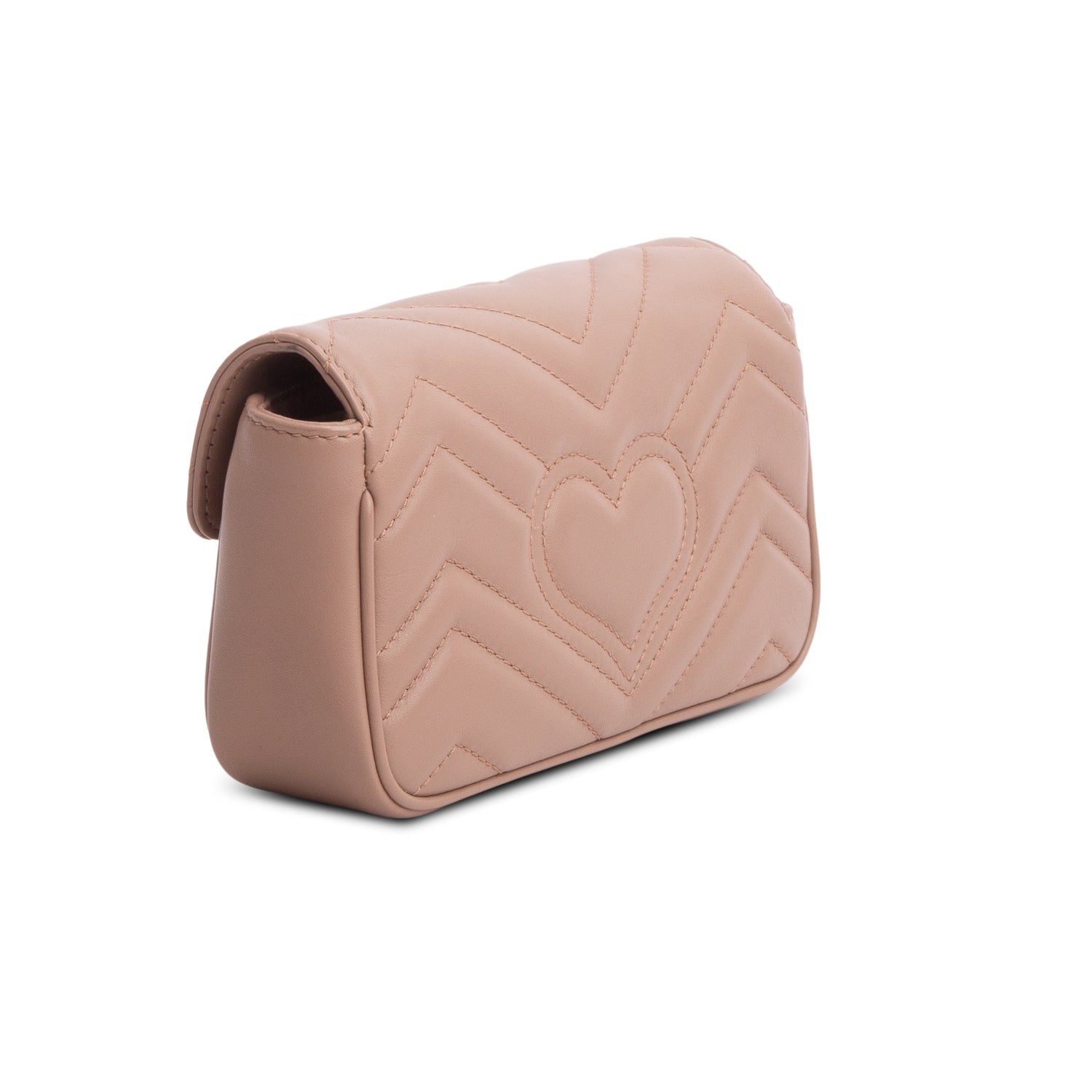 Gucci Pink GG Marmont Matelasse Leather Super Mini Bag w/ Box