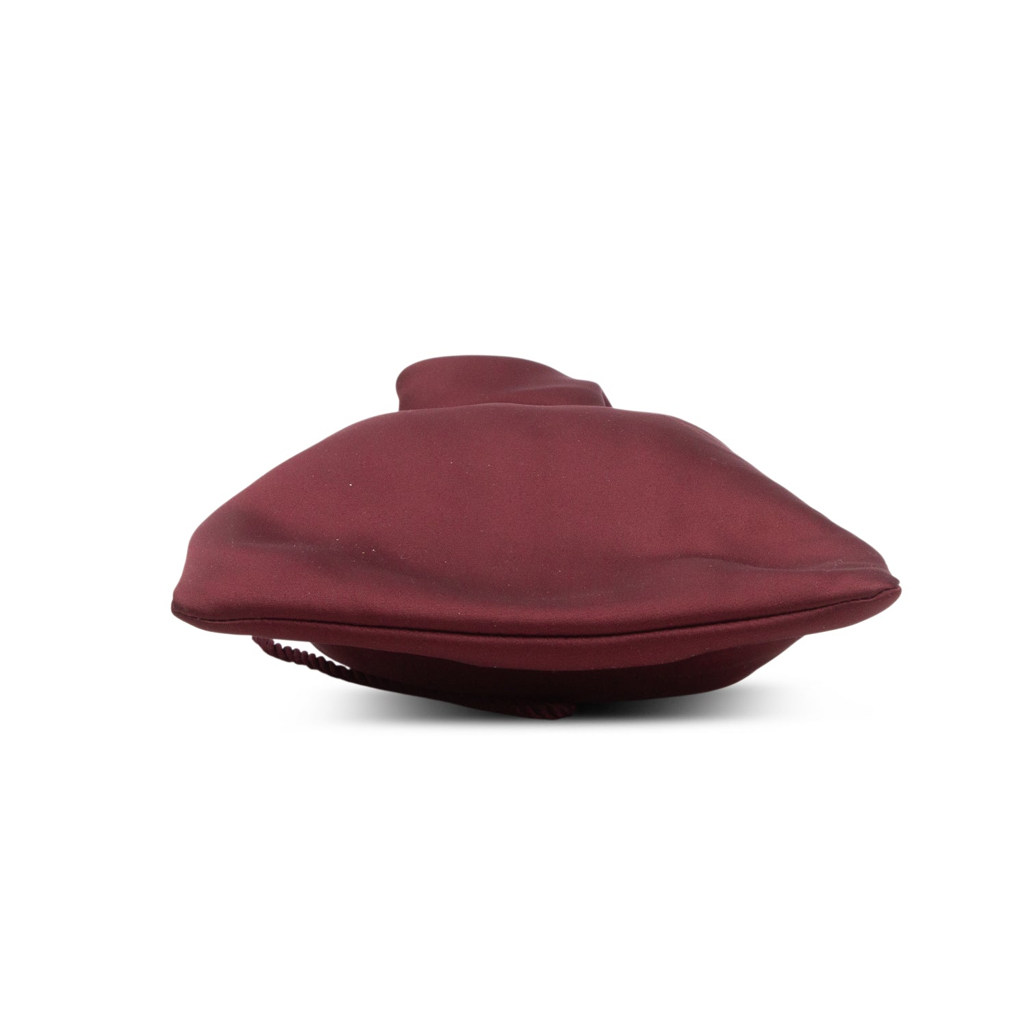Saint Laurent 2024 Burgundy Satin Evening Pouch w/ Box