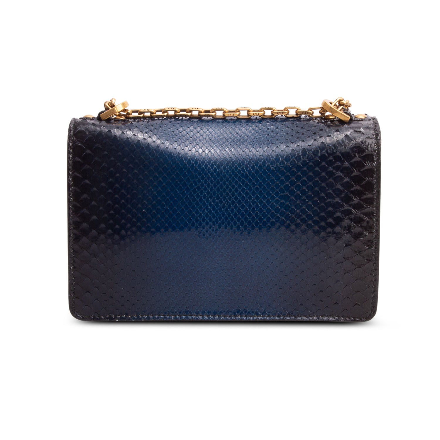 Christian Dior Navy Python Medium J'adior Chain Flap Bag