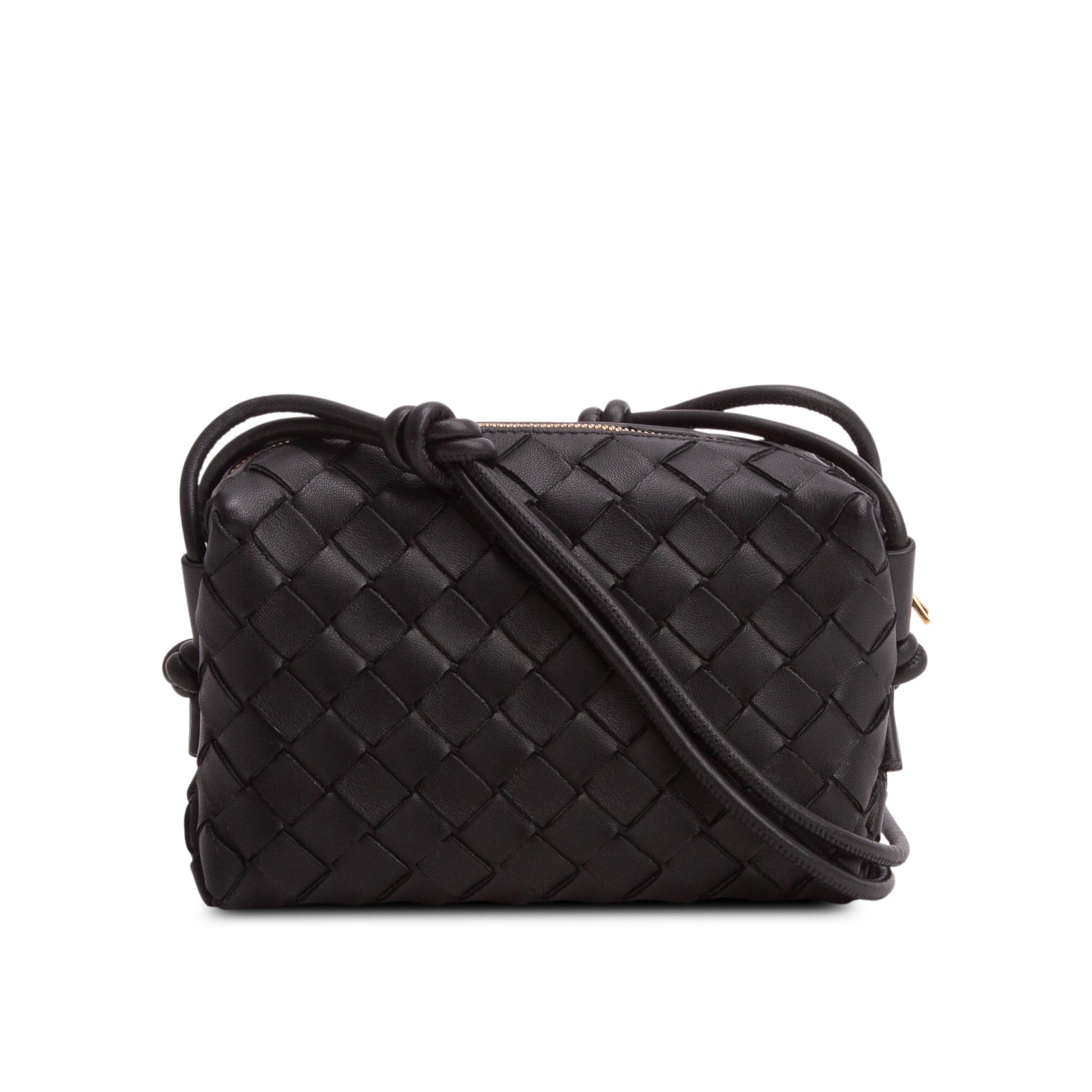 Bottega Veneta Black Nappa Intrecciato Mini Loop Camera Bag