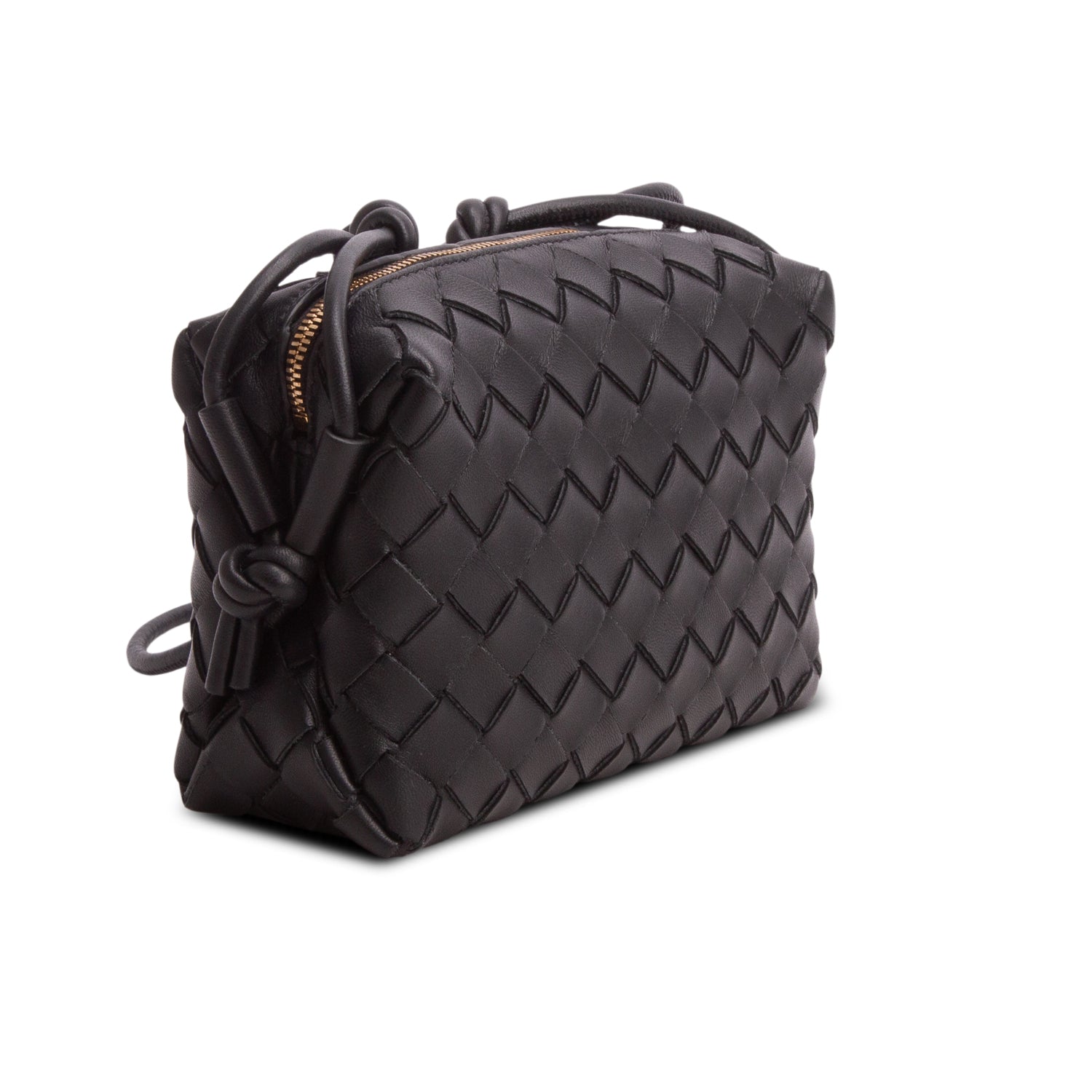 Bottega Veneta Black Nappa Intrecciato Mini Loop Camera Bag