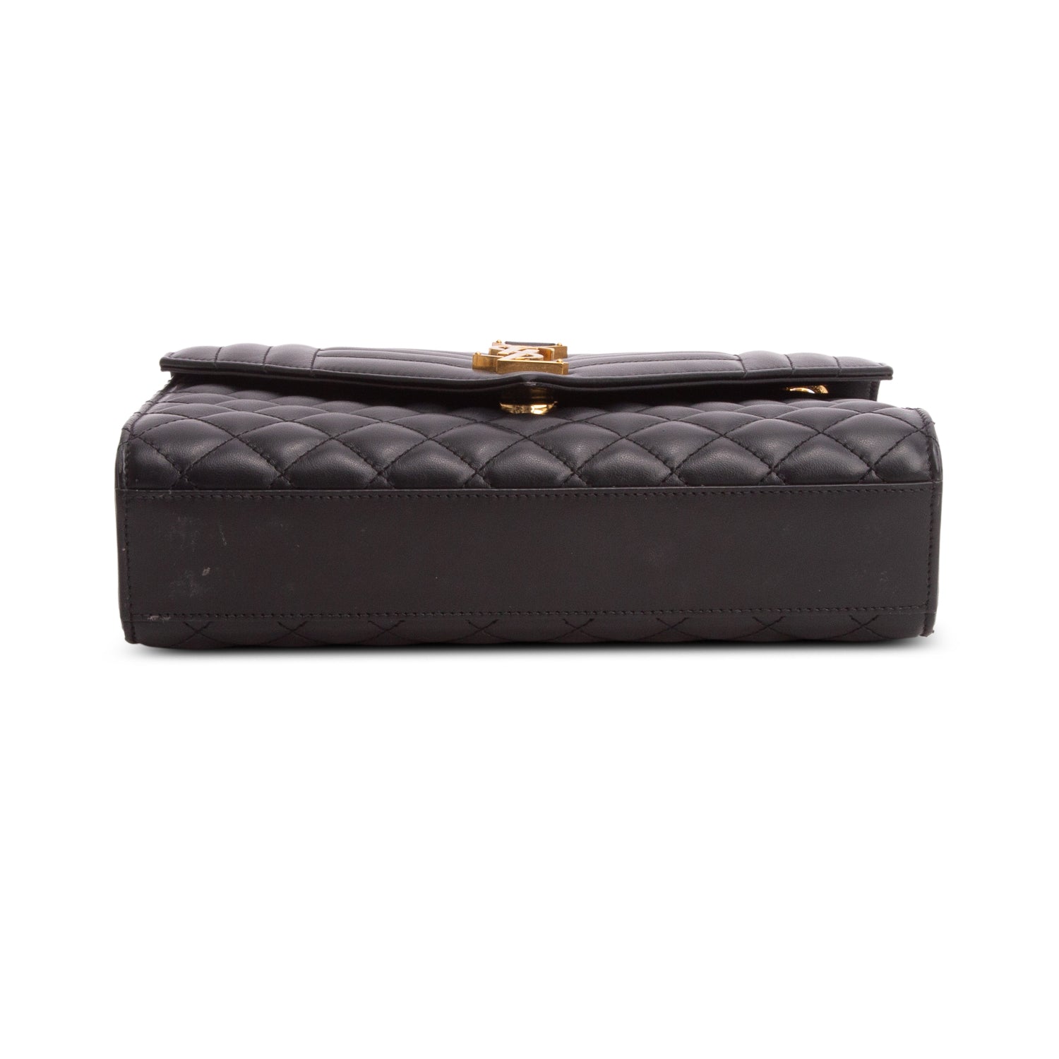Saint Laurent 2021 Black Lambskin Matelasse Medium Triquilt Monogram Satchel
