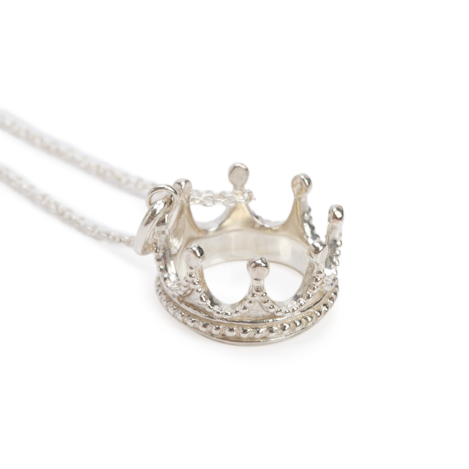 Tiffany & Co. Sterling Silver Crown Charm Pendant Necklace