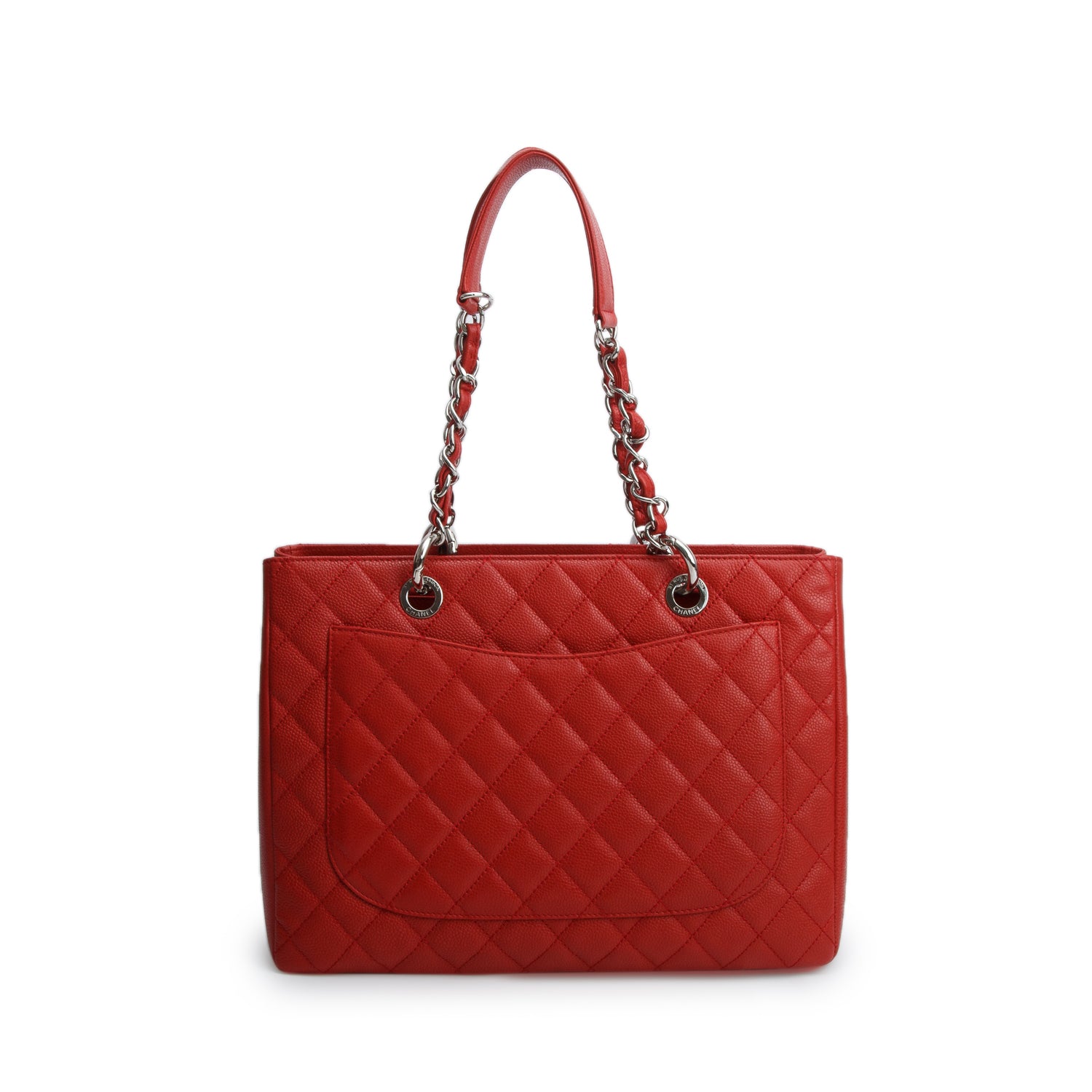 Chanel Red Caviar Leather Grand Shopping Tote (GST) w/ Box