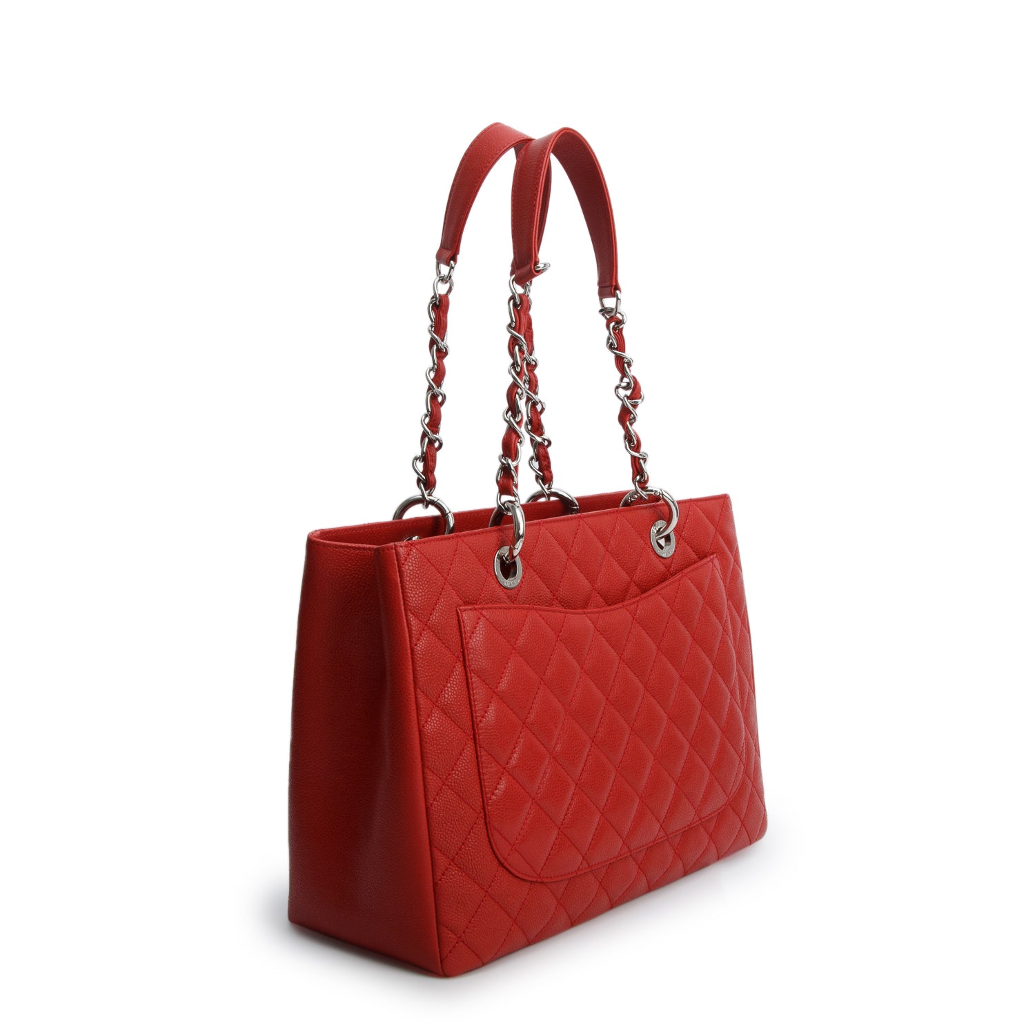 Chanel Red Caviar Leather Grand Shopping Tote (GST) w/ Box