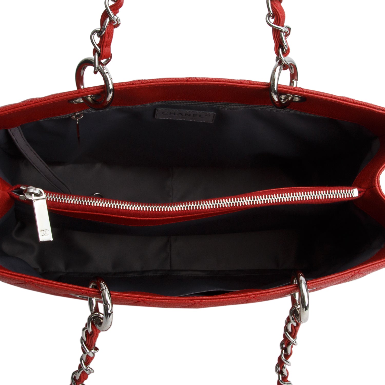 Chanel Red Caviar Leather Grand Shopping Tote (GST) w/ Box